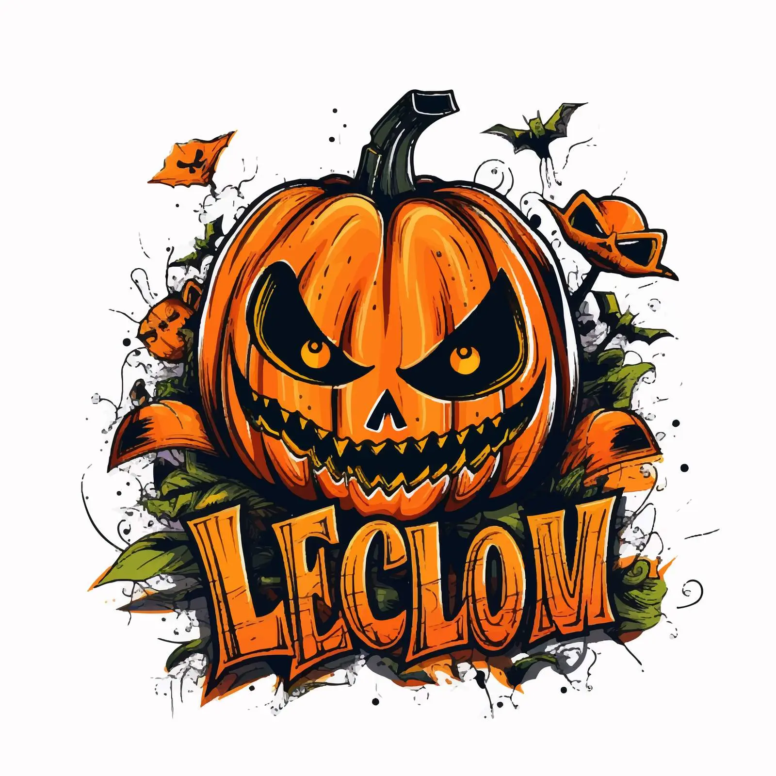 Bright Halloween Welcome Word Art Vector Design — free download from Dotvec