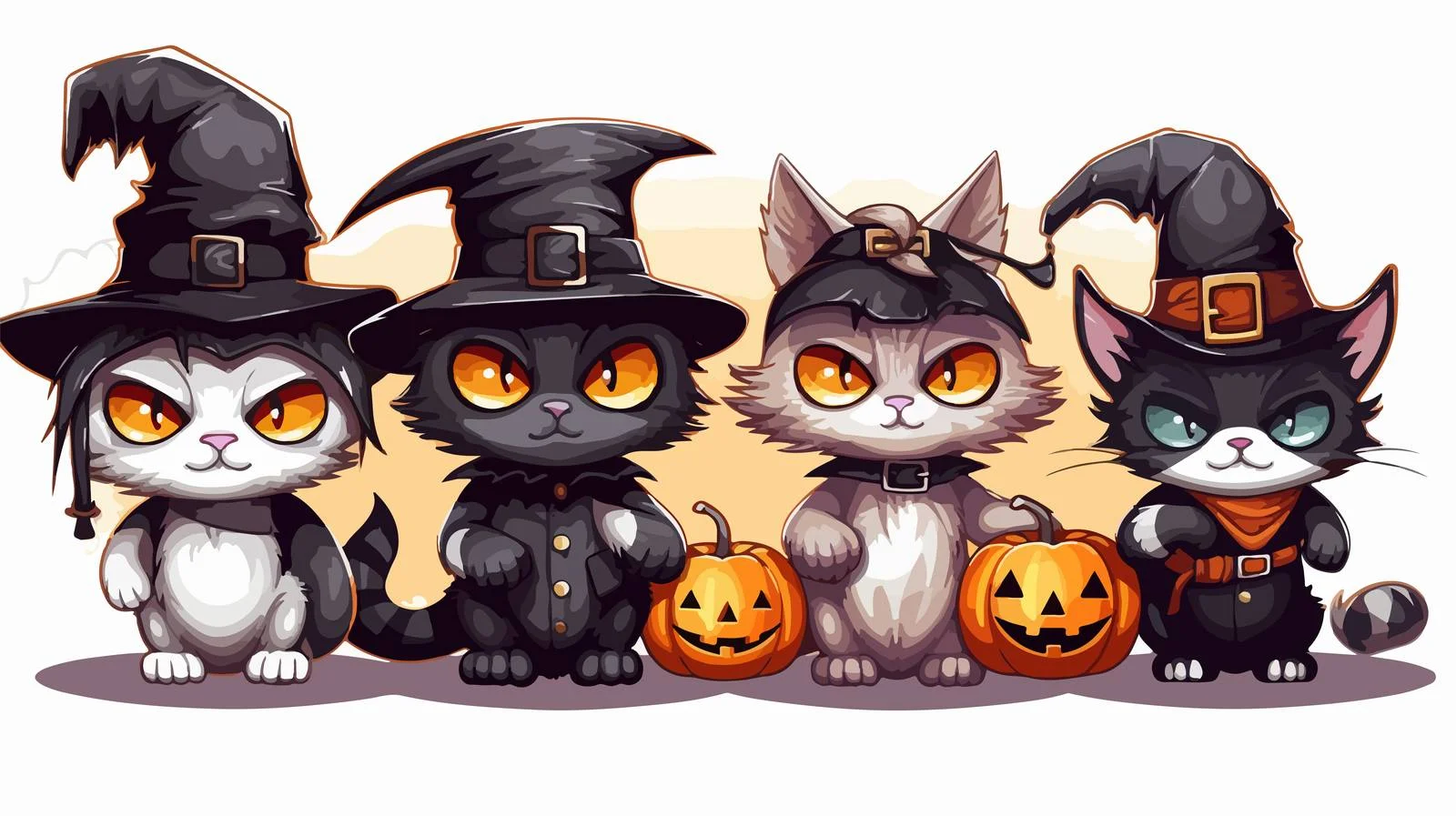 Spooky Cat Costume Cartoon Vector Illustration — free download from Dotvec