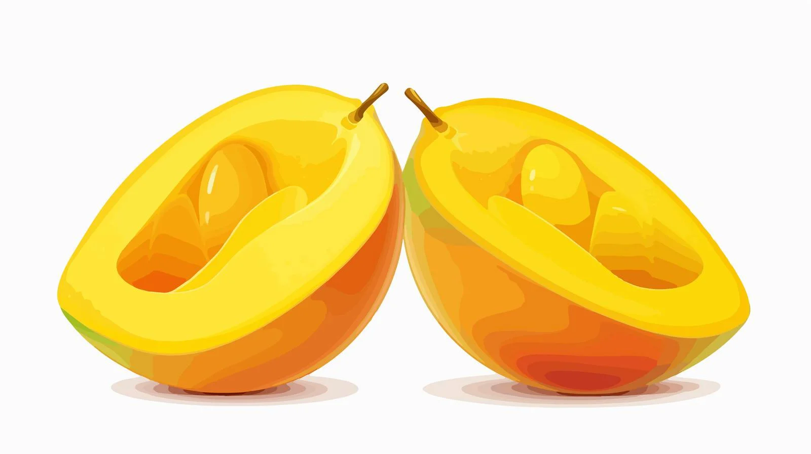 Yellow Mango Halves Vector — free download from Dotvec