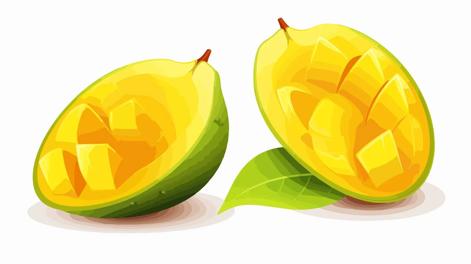 Yellow Mango Half Vector Illustration — free download from Dotvec