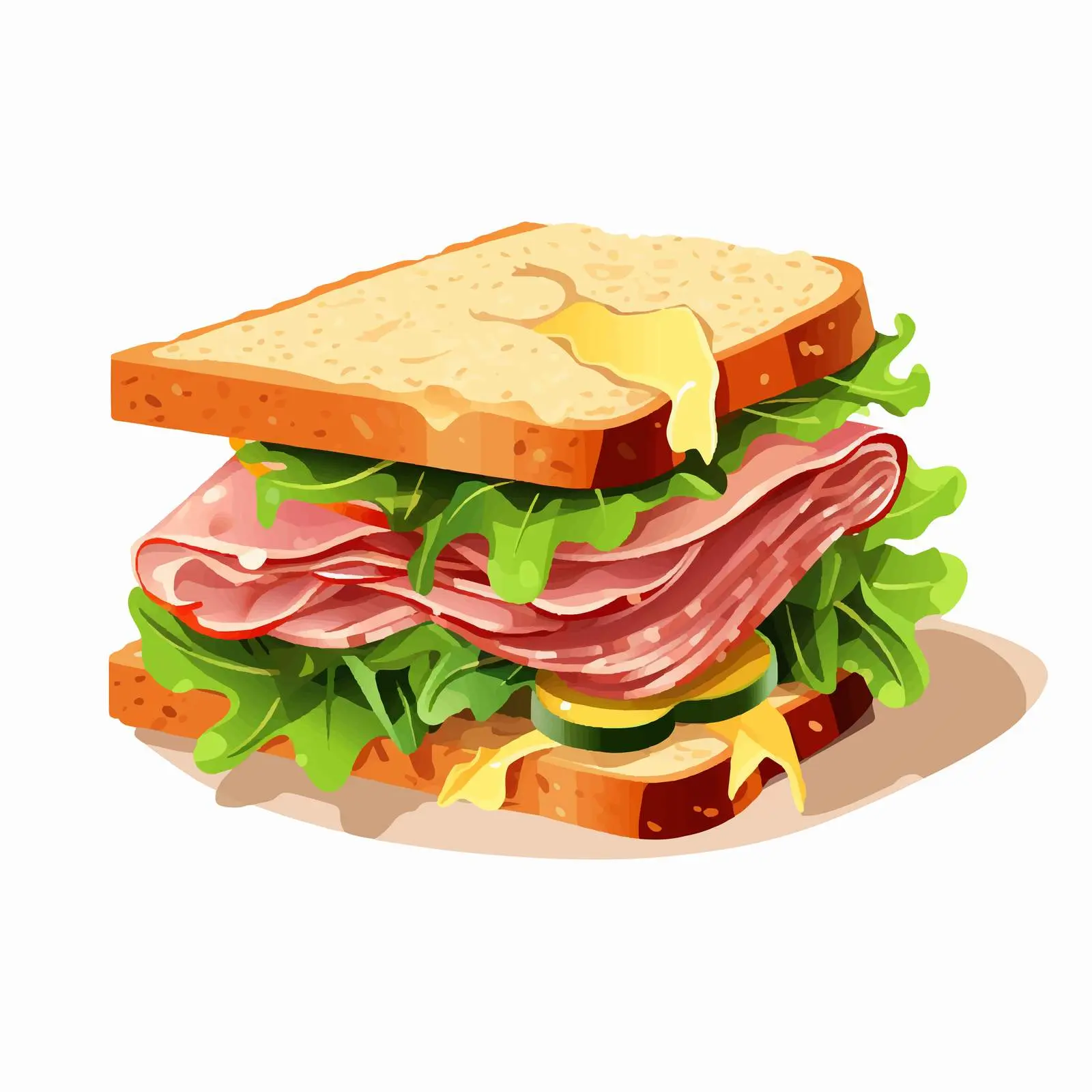 Ham and Arugula Rye Bread Sandwich — free download from Dotvec