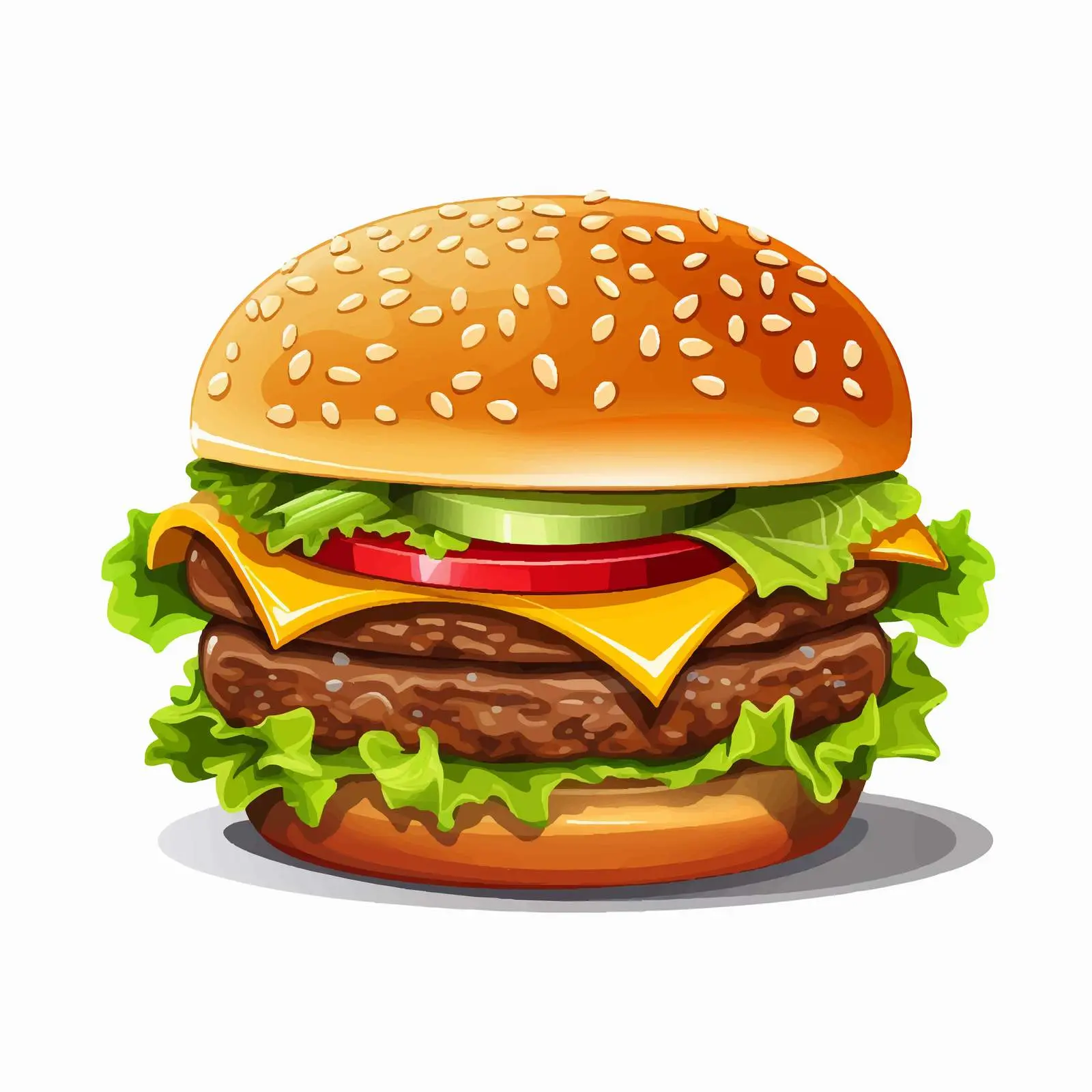Cartoon Hamburger Vector Illustration Design — free download from Dotvec