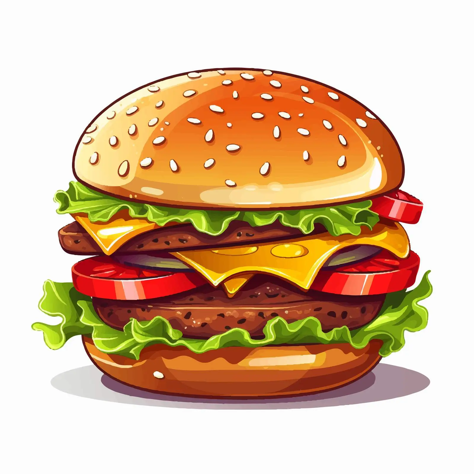 Cartoon Hamburger Vector Illustration Design — free download from Dotvec