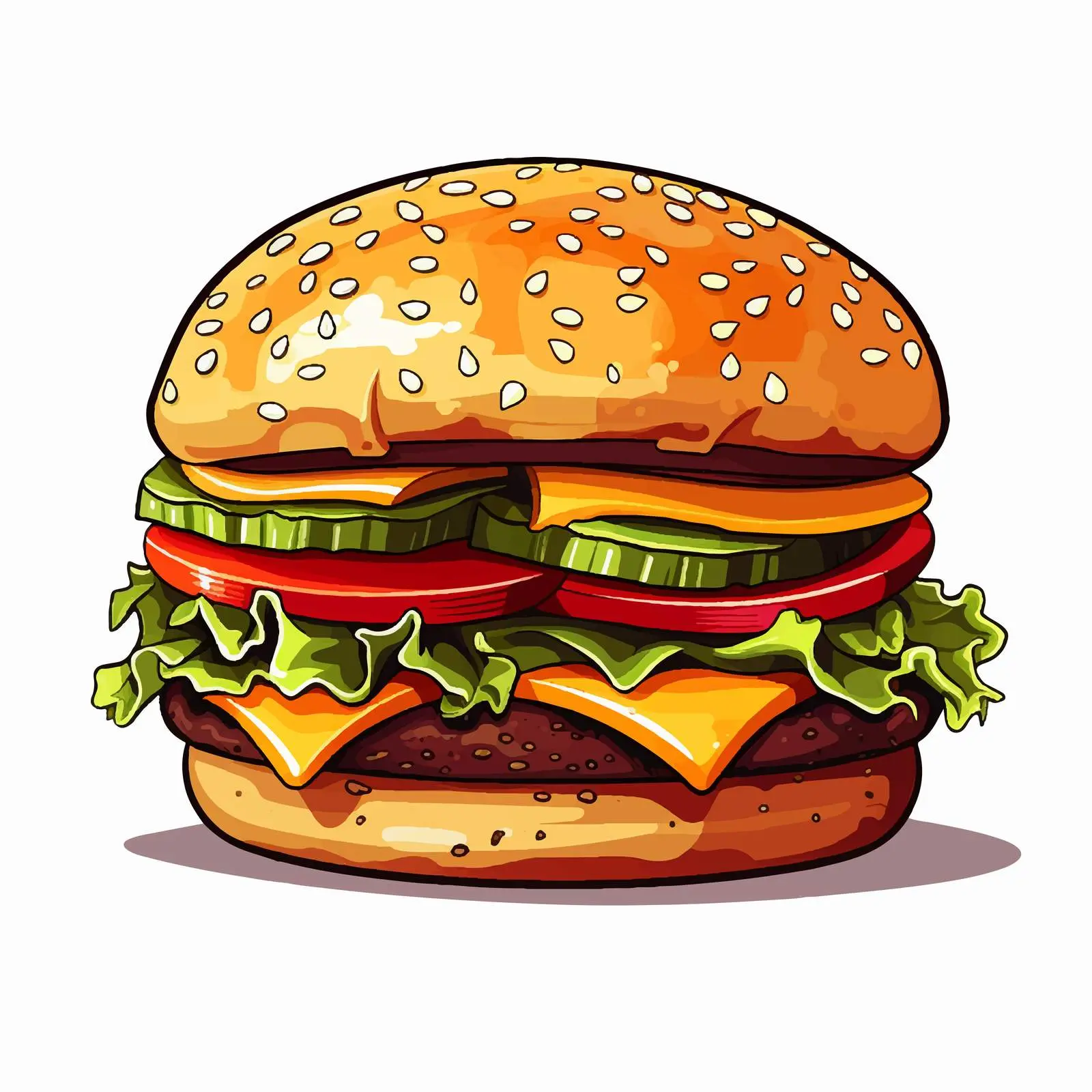 Cartoon Hamburger Vector Illustration Design — free download from Dotvec