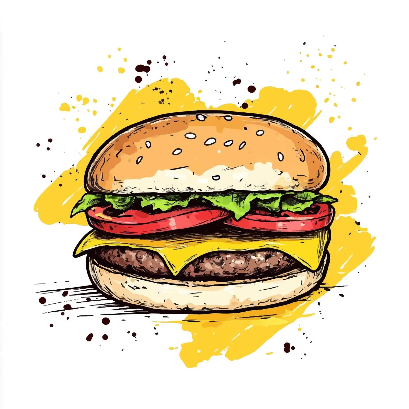 Hand-Drawn Hamburger Sketch on White Background — free download from Dotvec