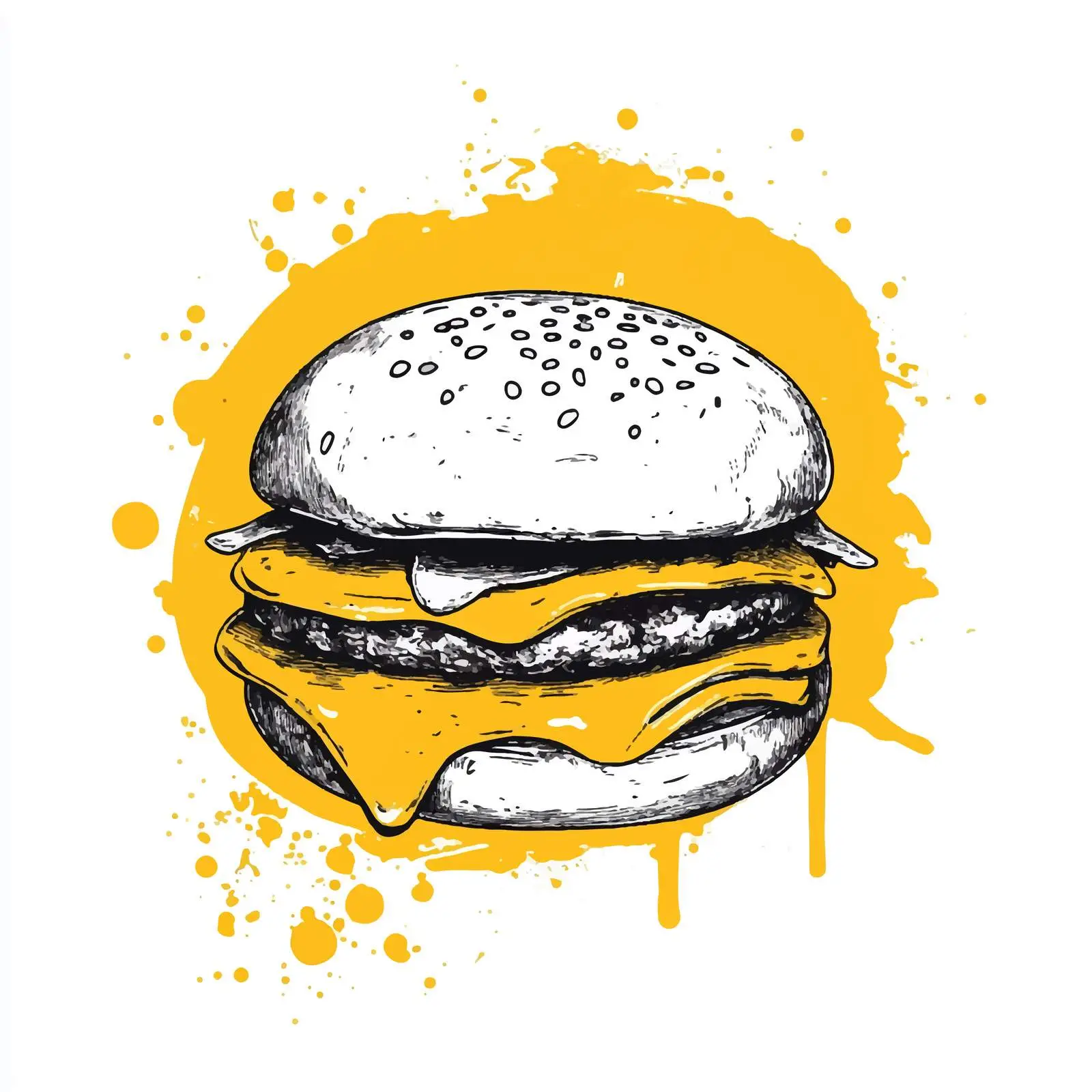 Hand-Drawn Hamburger Sketch on White Background — free download from Dotvec