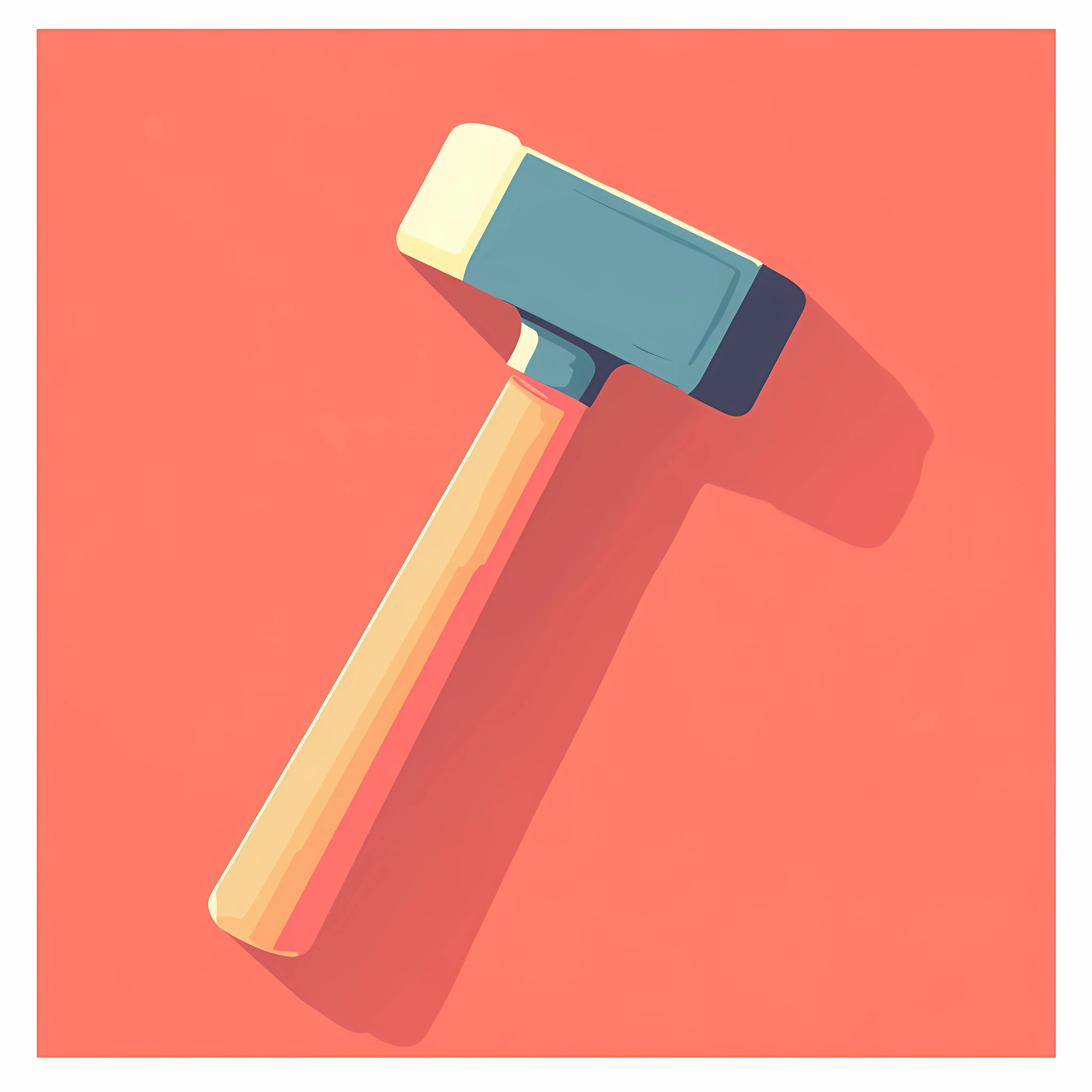 Flat Hammer Vector Illustration in Frame — free download from Dotvec