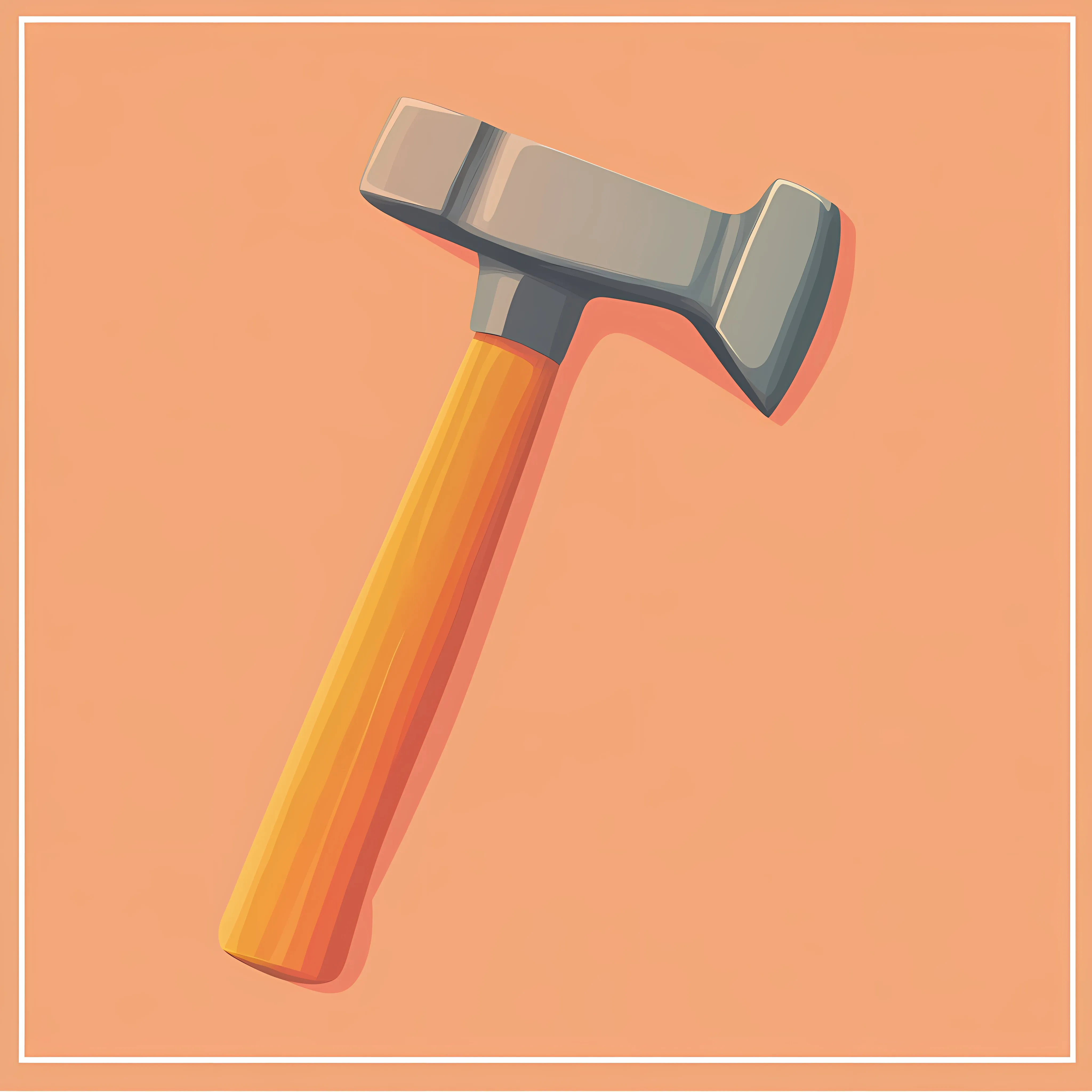 Flat Vector Hammer Illustration in Frame — free download from Dotvec