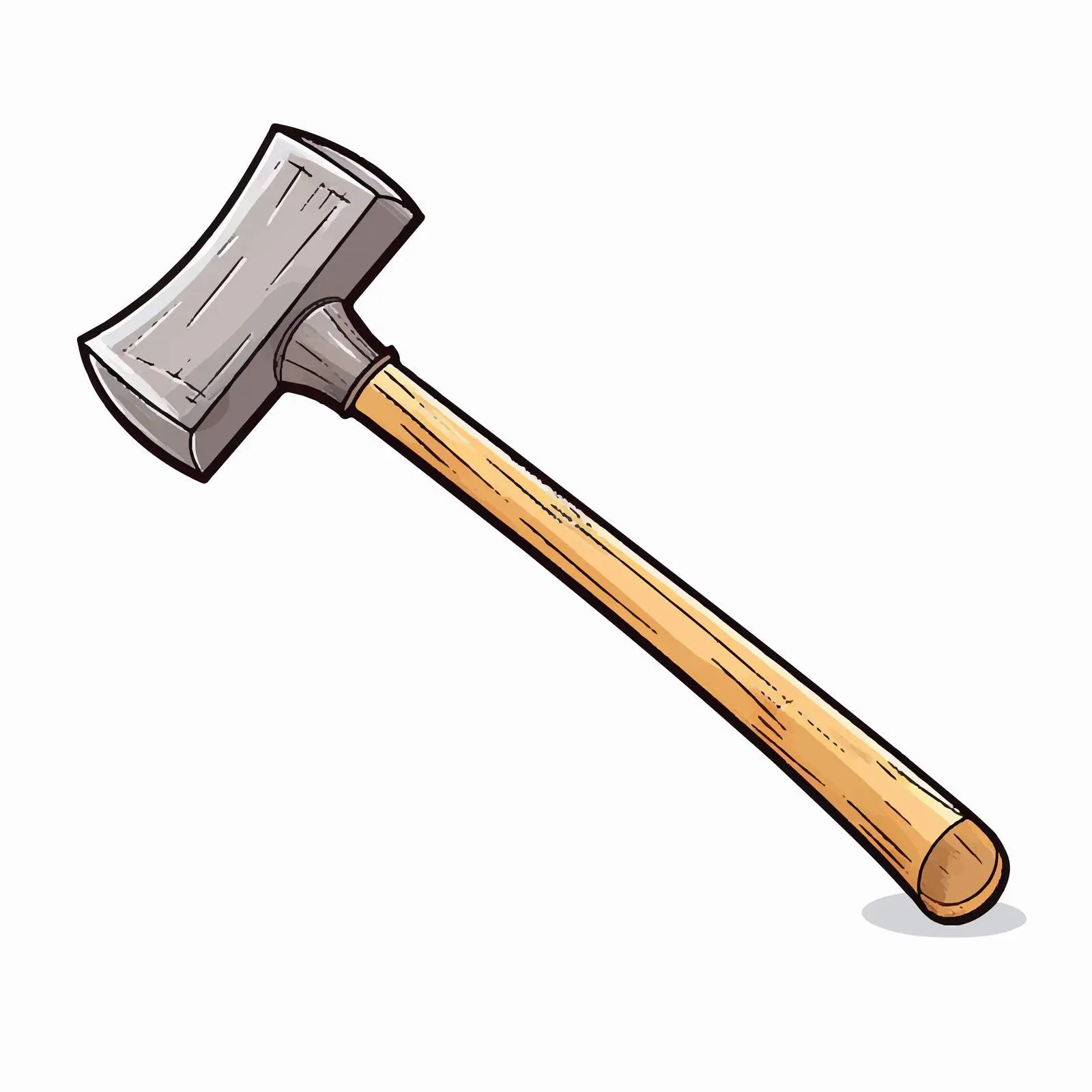 Hammer Line Vector Illustration on White Background — free download from Dotvec