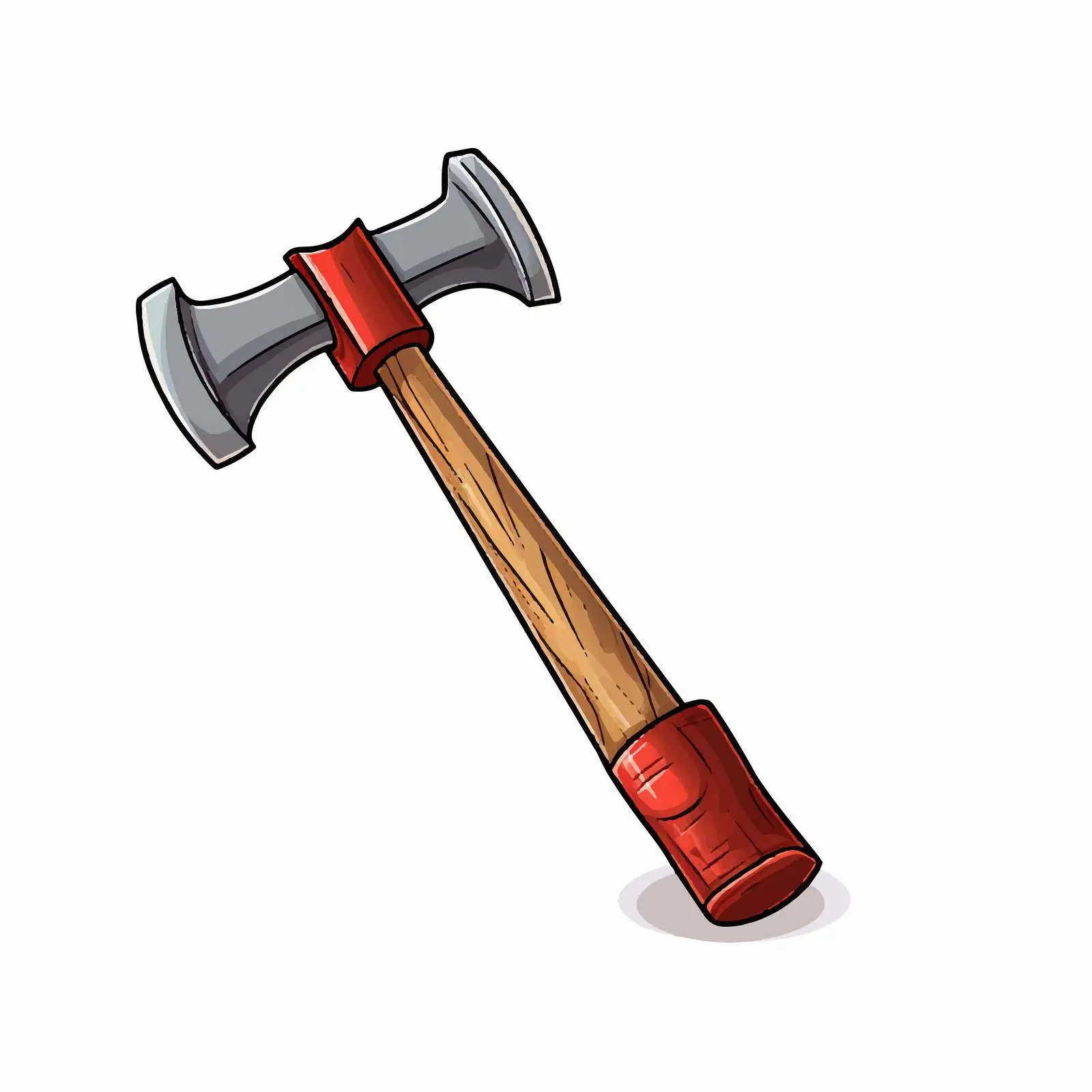 Hammer Line Vector Illustration on White Background — free download from Dotvec
