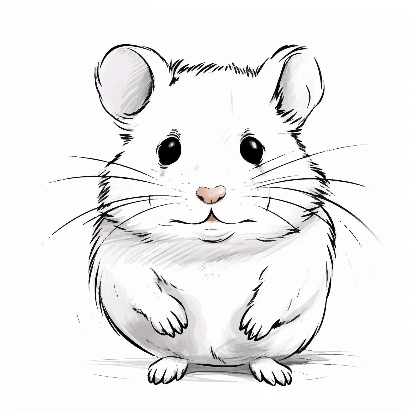Hamster Vector Sketch Illustration on White Background – free vector pet image from Dotvec
