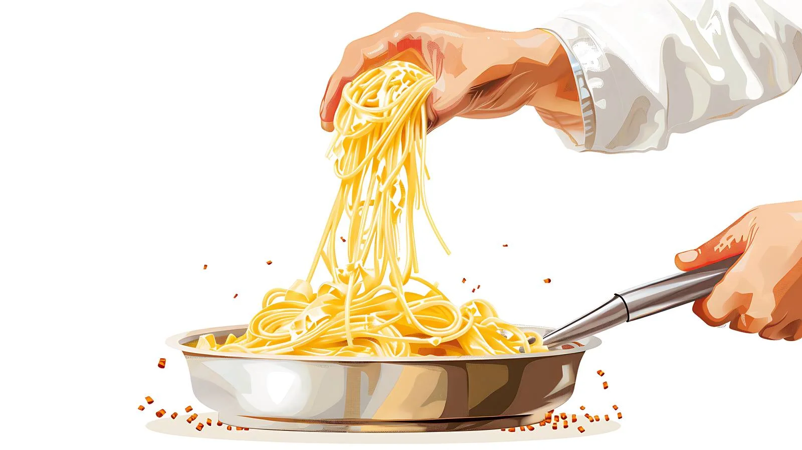 Chef Cooking with Cheese and Spaghetti — free download from Dotvec