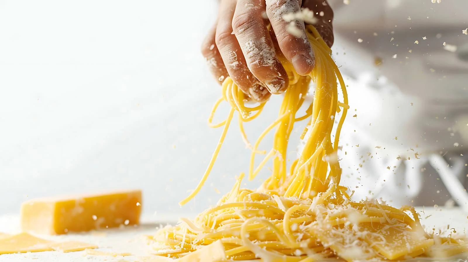 Skillful Chef Prepares Cheese Spaghetti Dish — free download from Dotvec