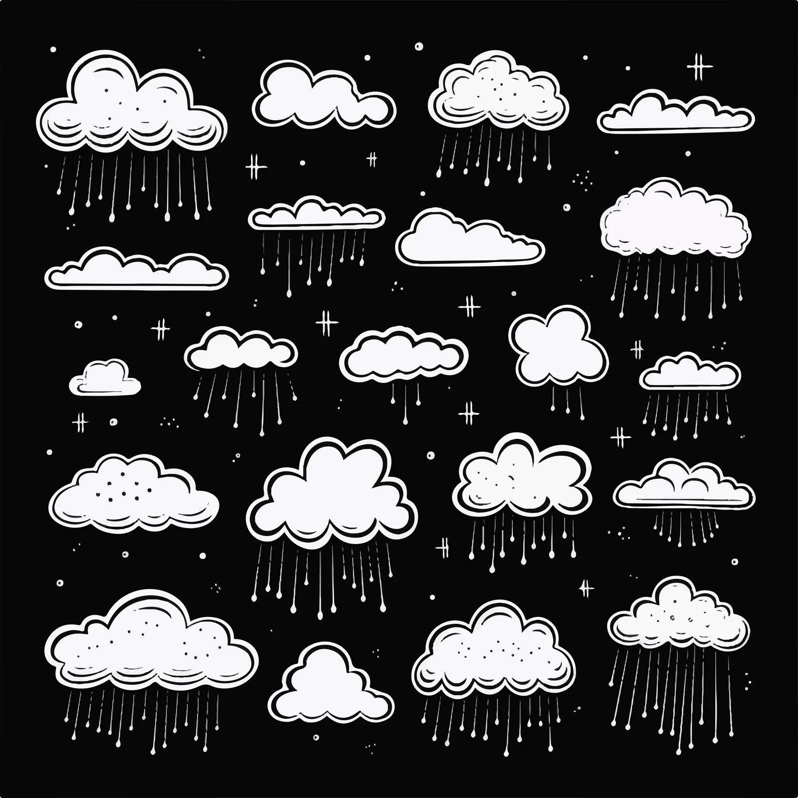 Hand Drawn Outline Cloud Vector Set — free download from Dotvec