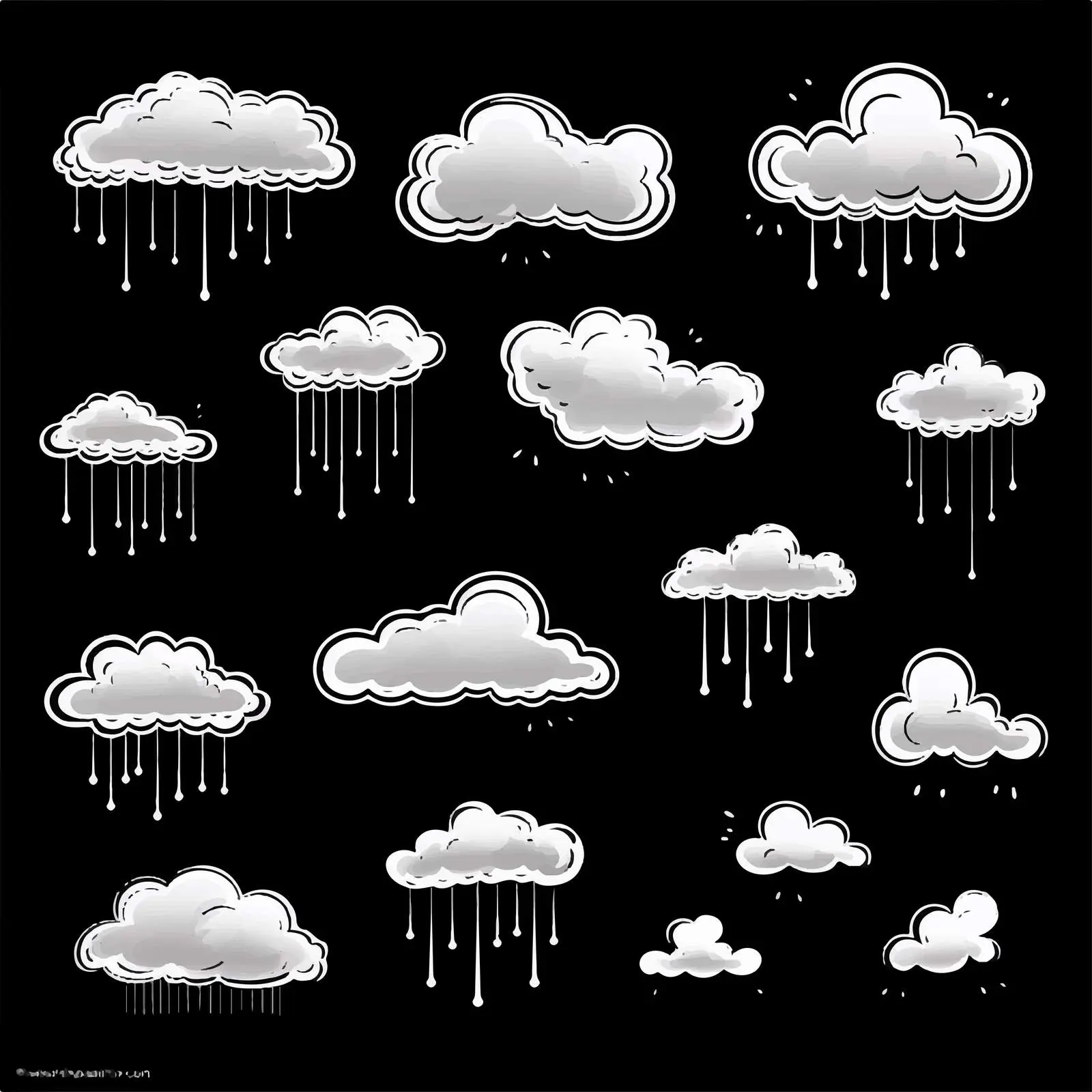Hand Drawn Cloud Vector Set – free cloud design image from Dotvec