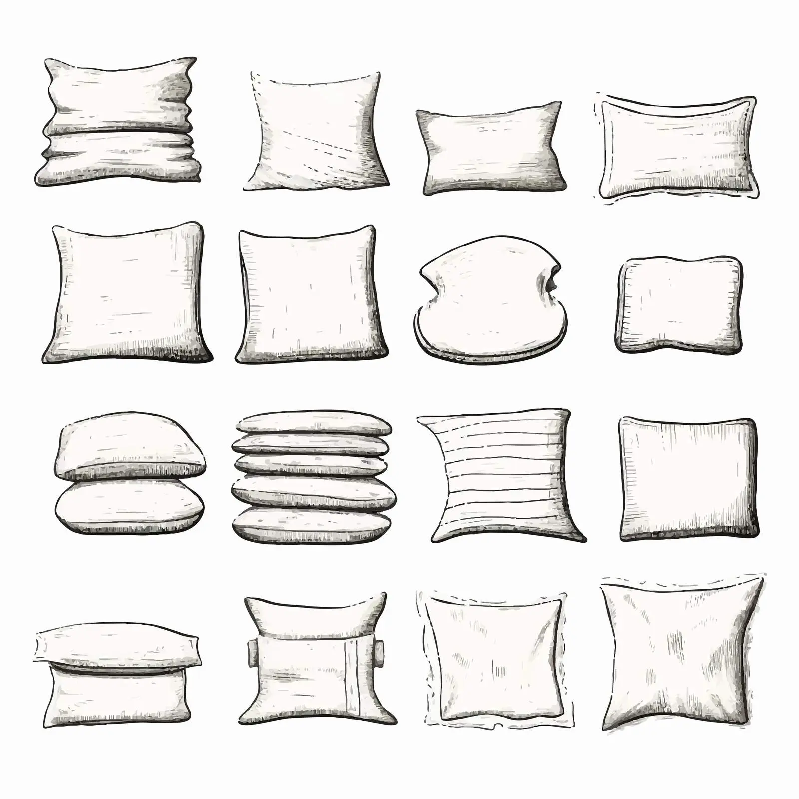 Hand Drawn Pillow Kit Sketch Illustration – free sketch illustration image from Dotvec