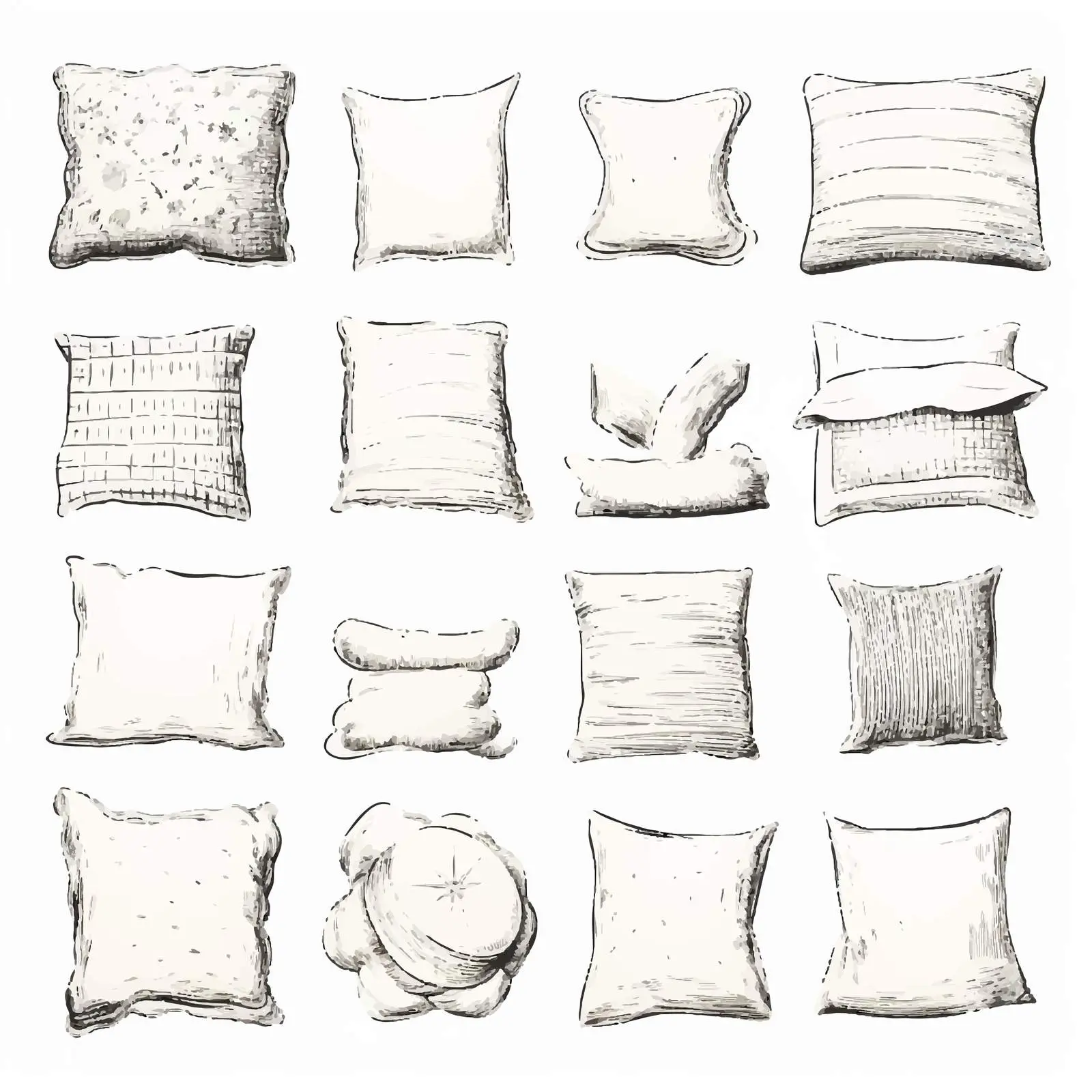 Hand Drawn Pillow Kit Sketch Illustration — free download from Dotvec
