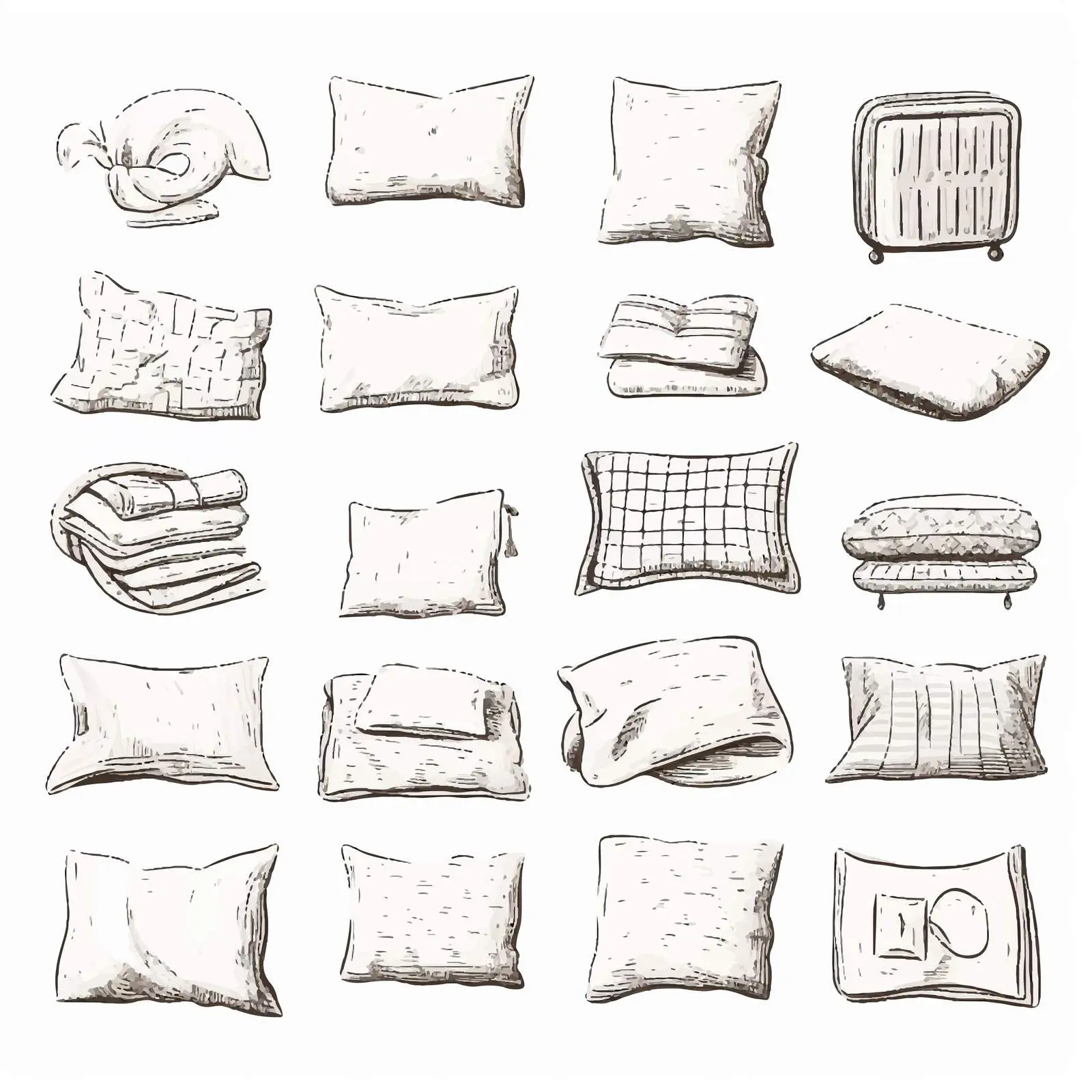 Hand Drawn Pillow Kit Sketch Illustration — free download from Dotvec