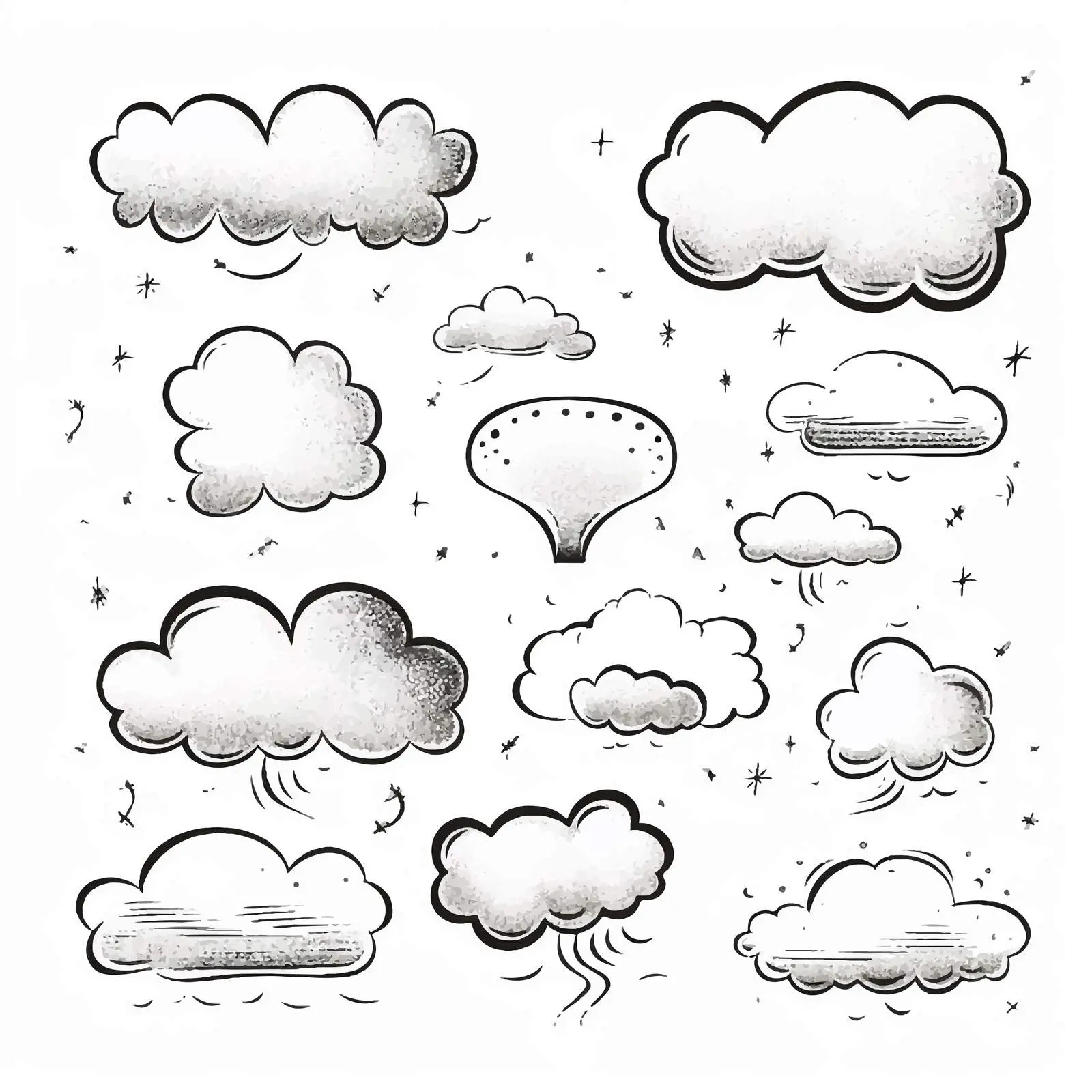 Hand Drawn Speech Bubbles Vector Set — free download from Dotvec