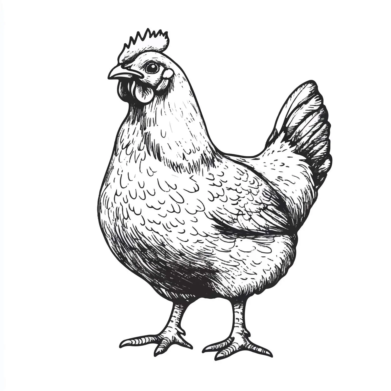 Hand Drawn Hen Sketch Vector Art — free download from Dotvec