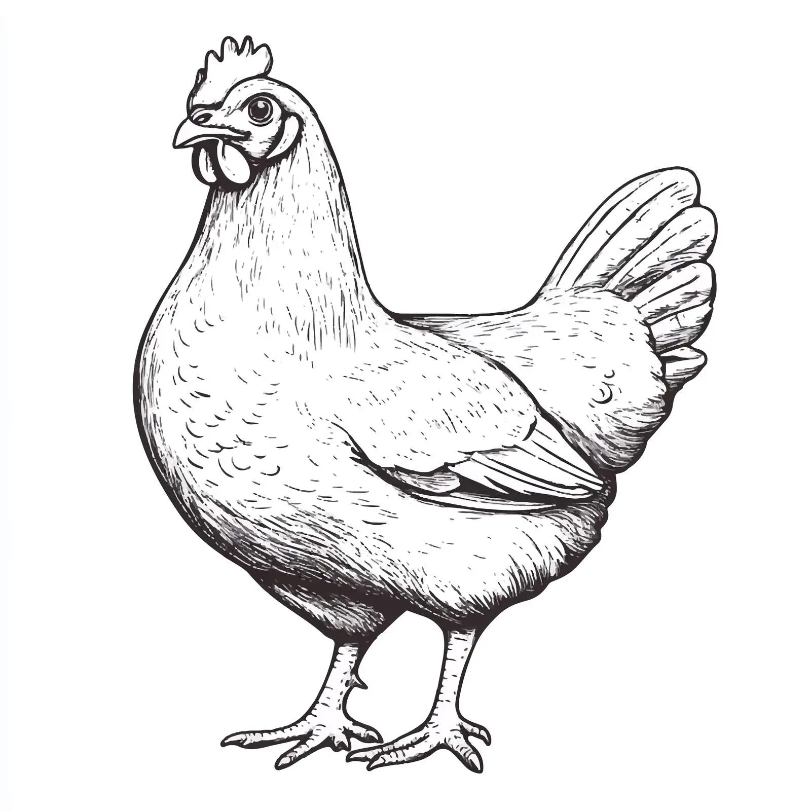 Hand Drawn Hen Sketch Vector on White Background — free download from Dotvec