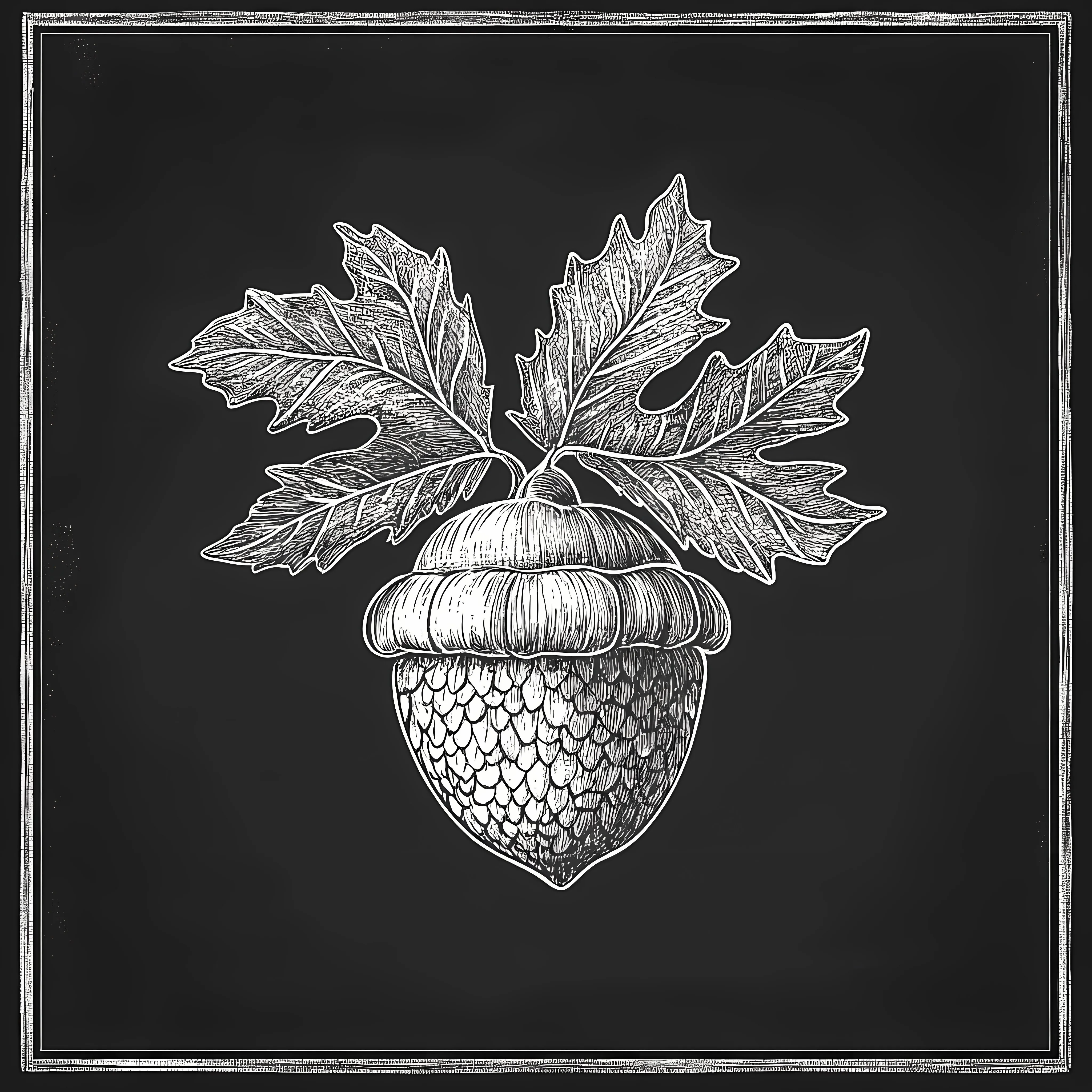 Hand Drawn Acorn Sketch on Chalkboard — free download from Dotvec