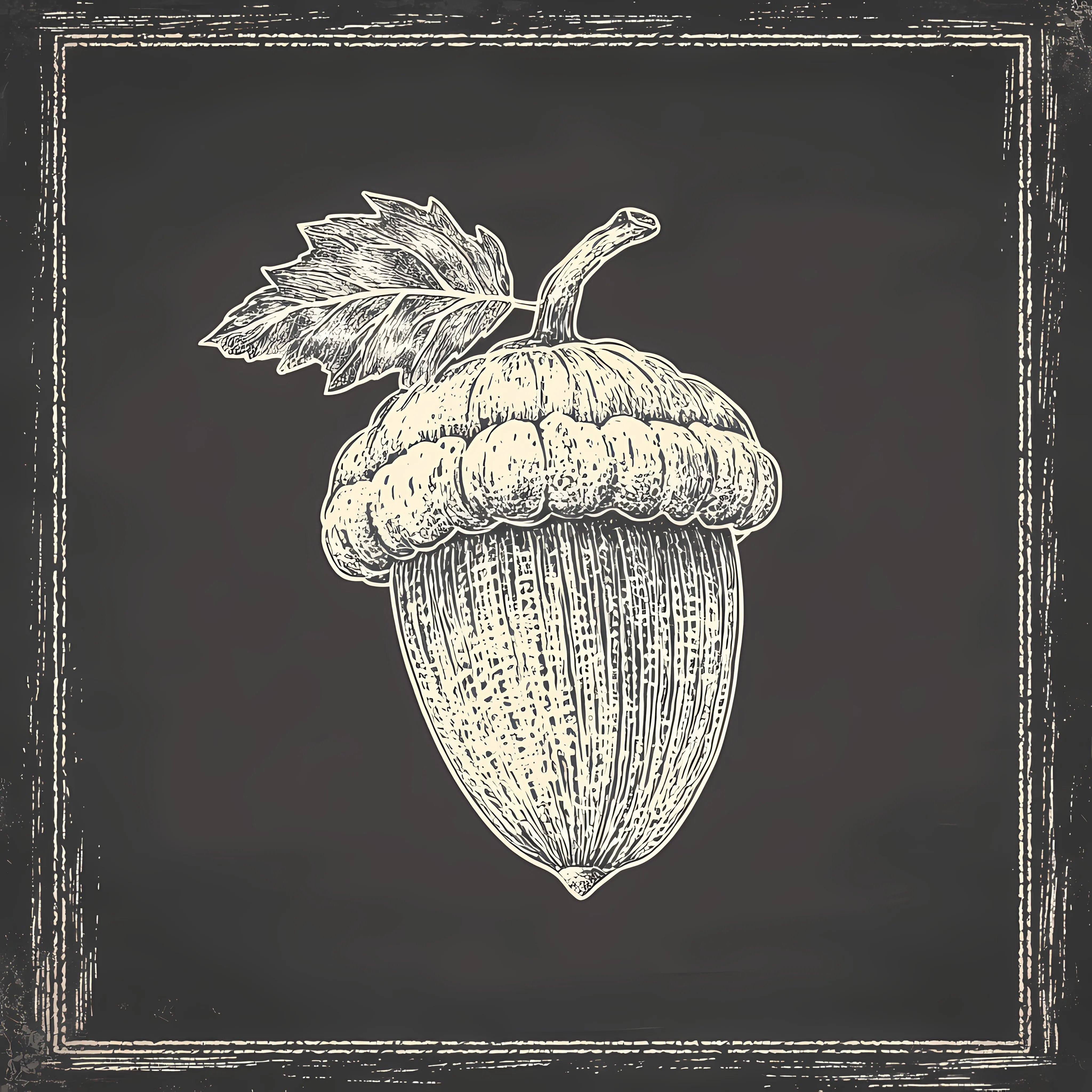 Hand Drawn Acorn Sketch on Chalkboard — free download from Dotvec