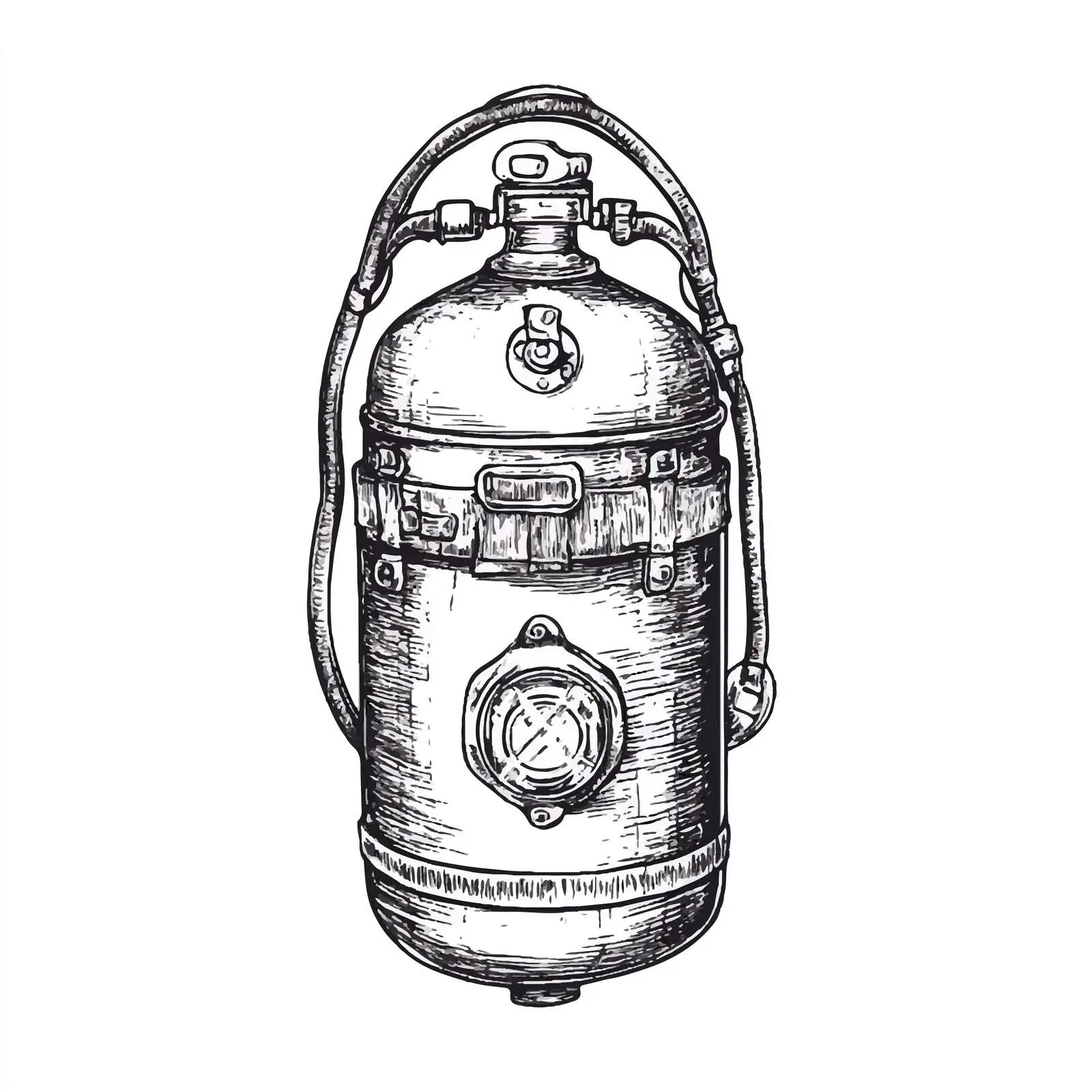 Hand Drawn Diving Air Tank Sketch – free sketch illustration image from Dotvec