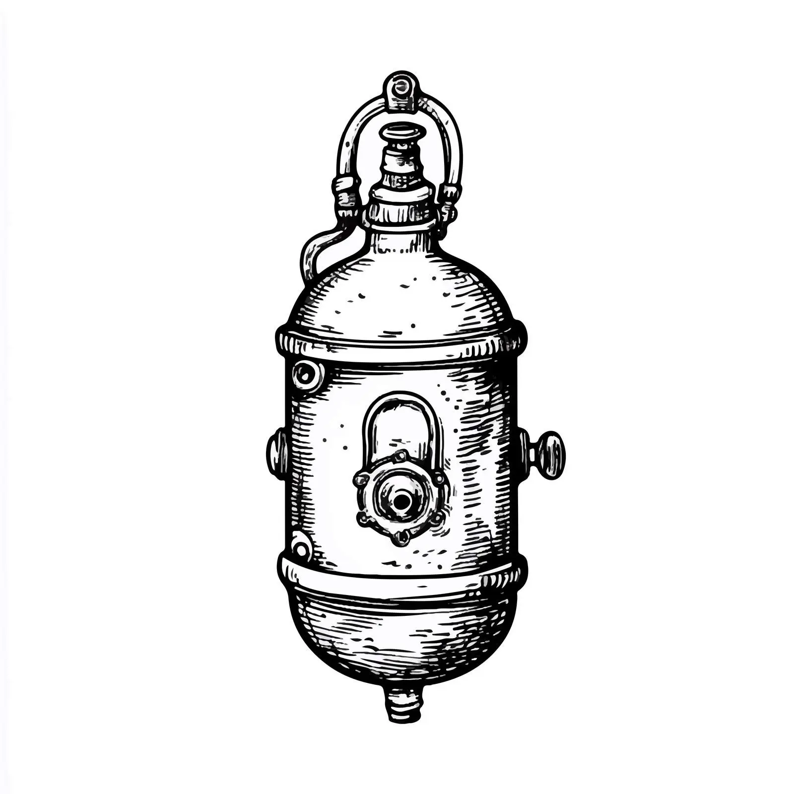 Hand Drawn Diving Air Tank Sketch — free download from Dotvec
