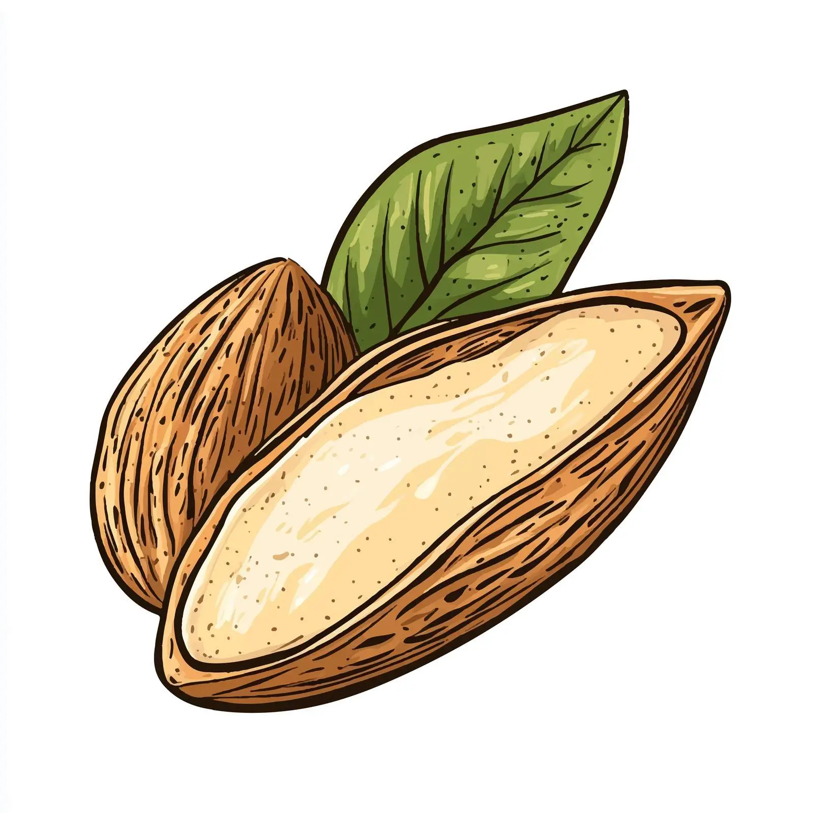 Hand-Drawn Almond Nut on White Background — free download from Dotvec