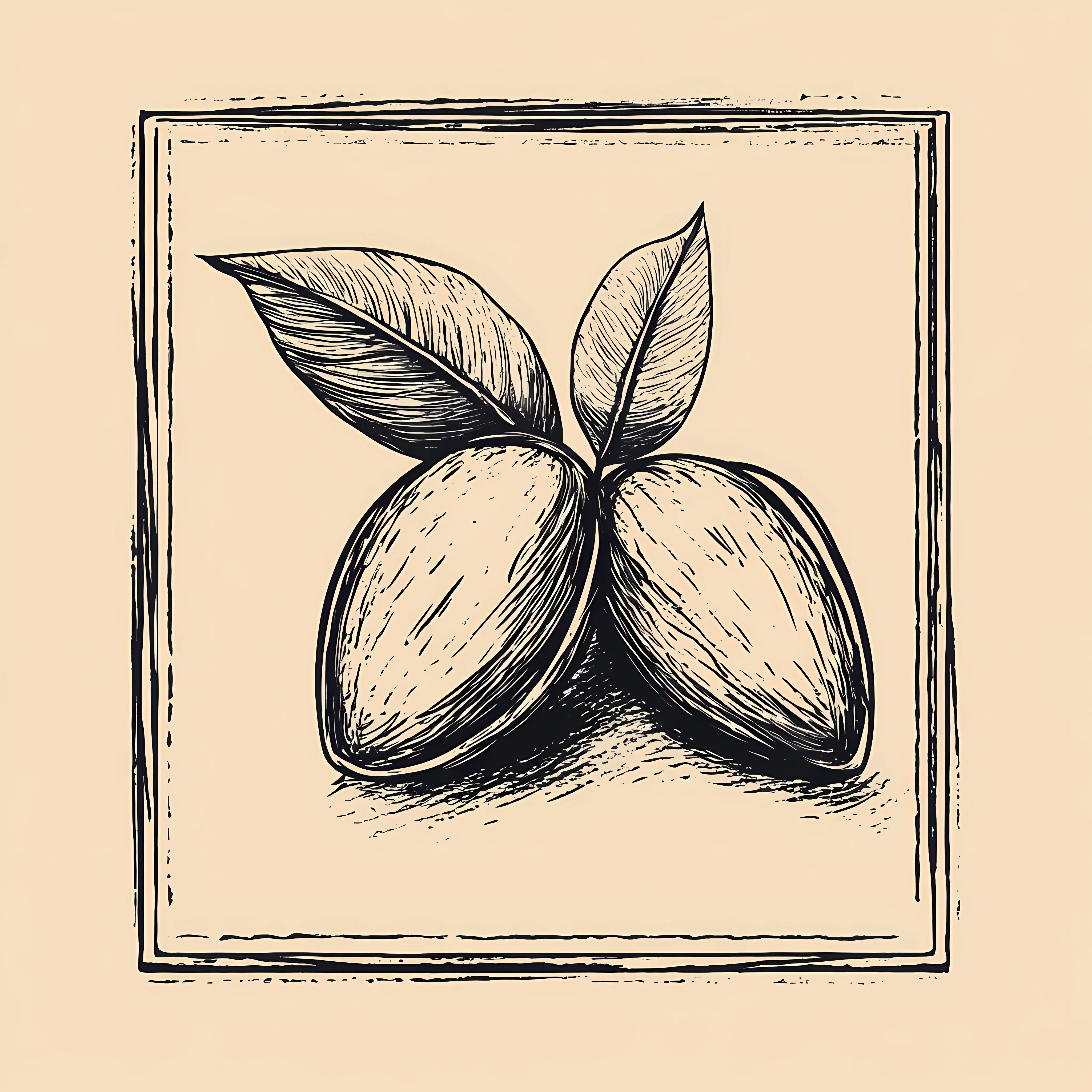 Hand Drawn Almond Sketch on Beige Background — free download from Dotvec