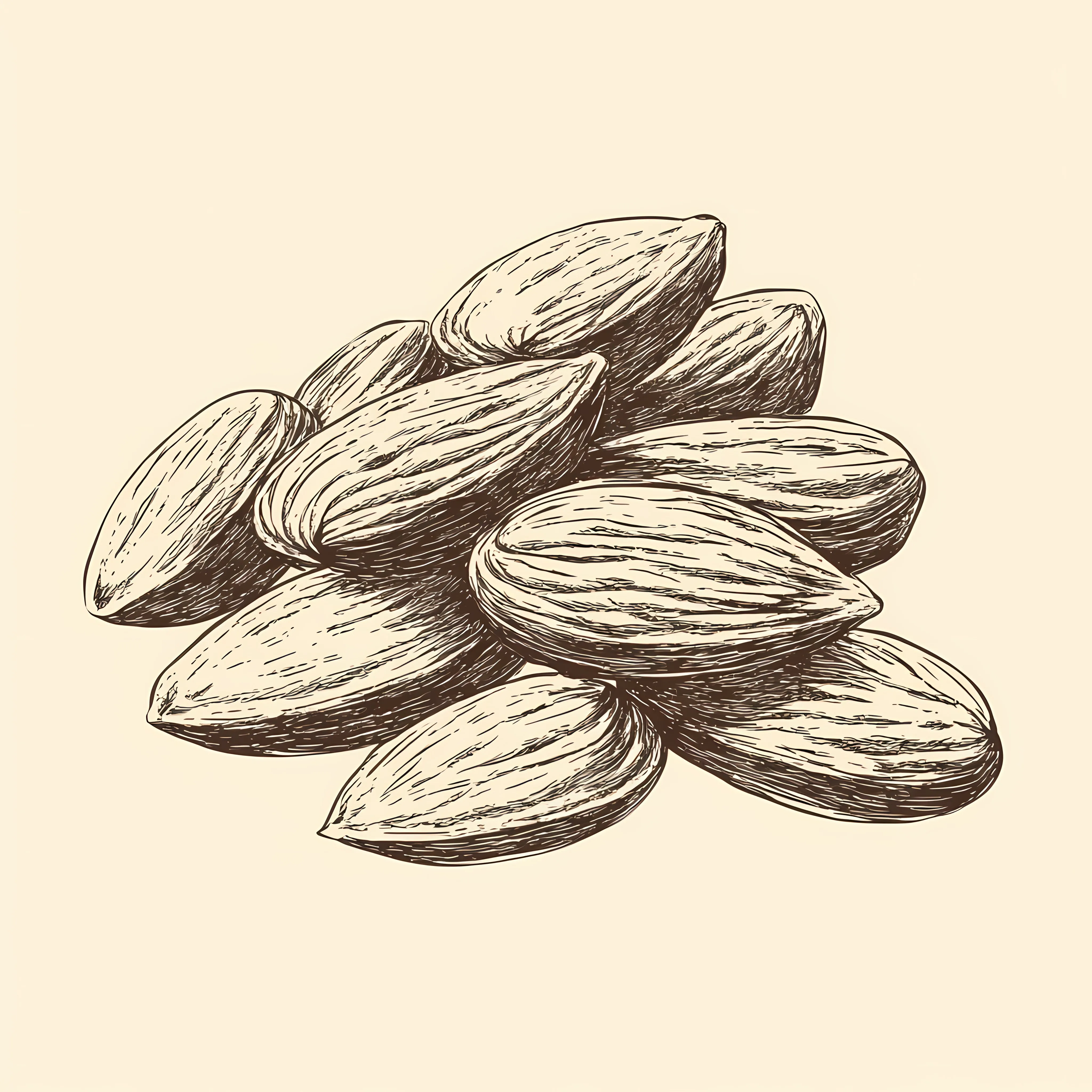 Hand Drawn Almond Sketch on Beige Background — free download from Dotvec