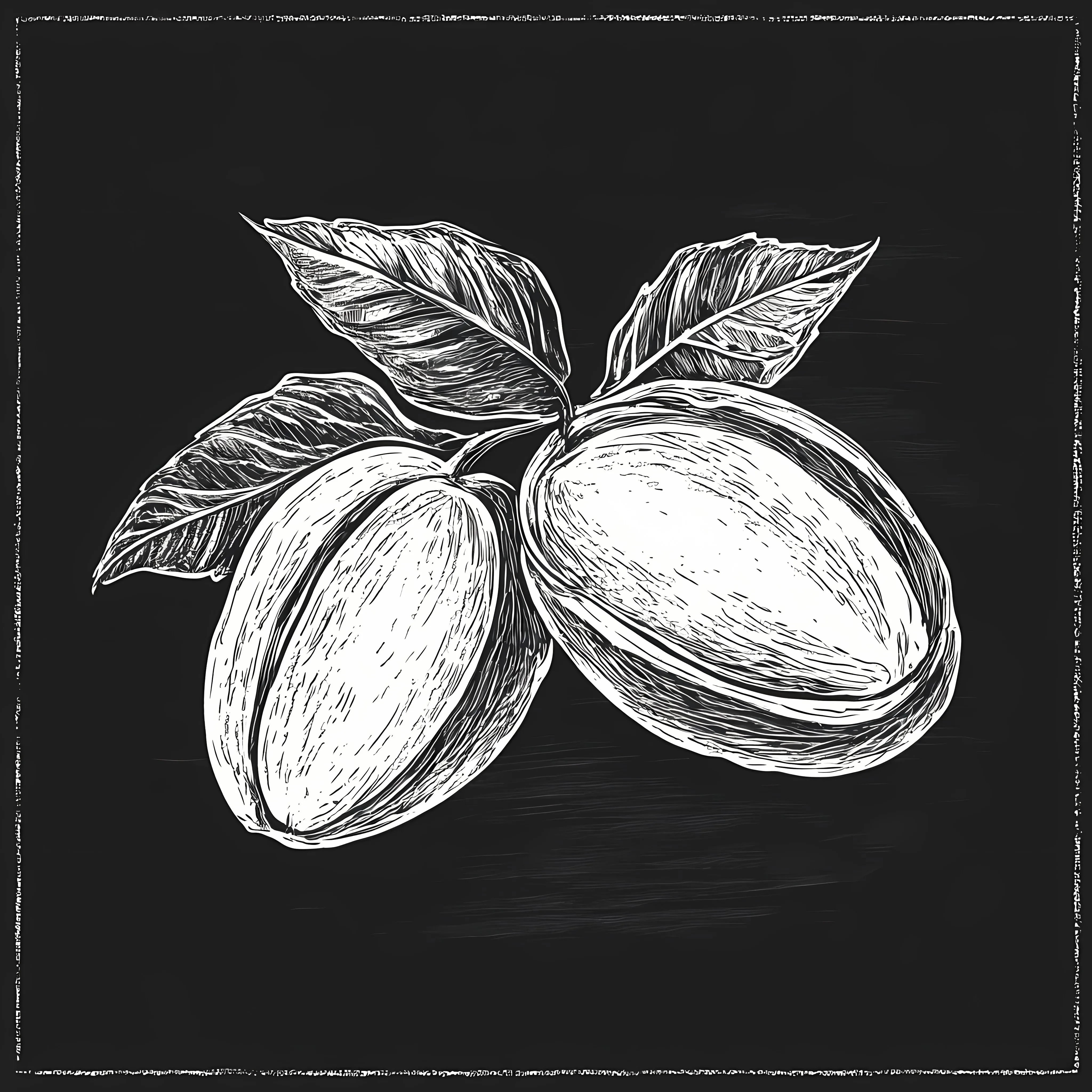 Hand Drawn Almond Sketch on Chalkboard — free download from Dotvec