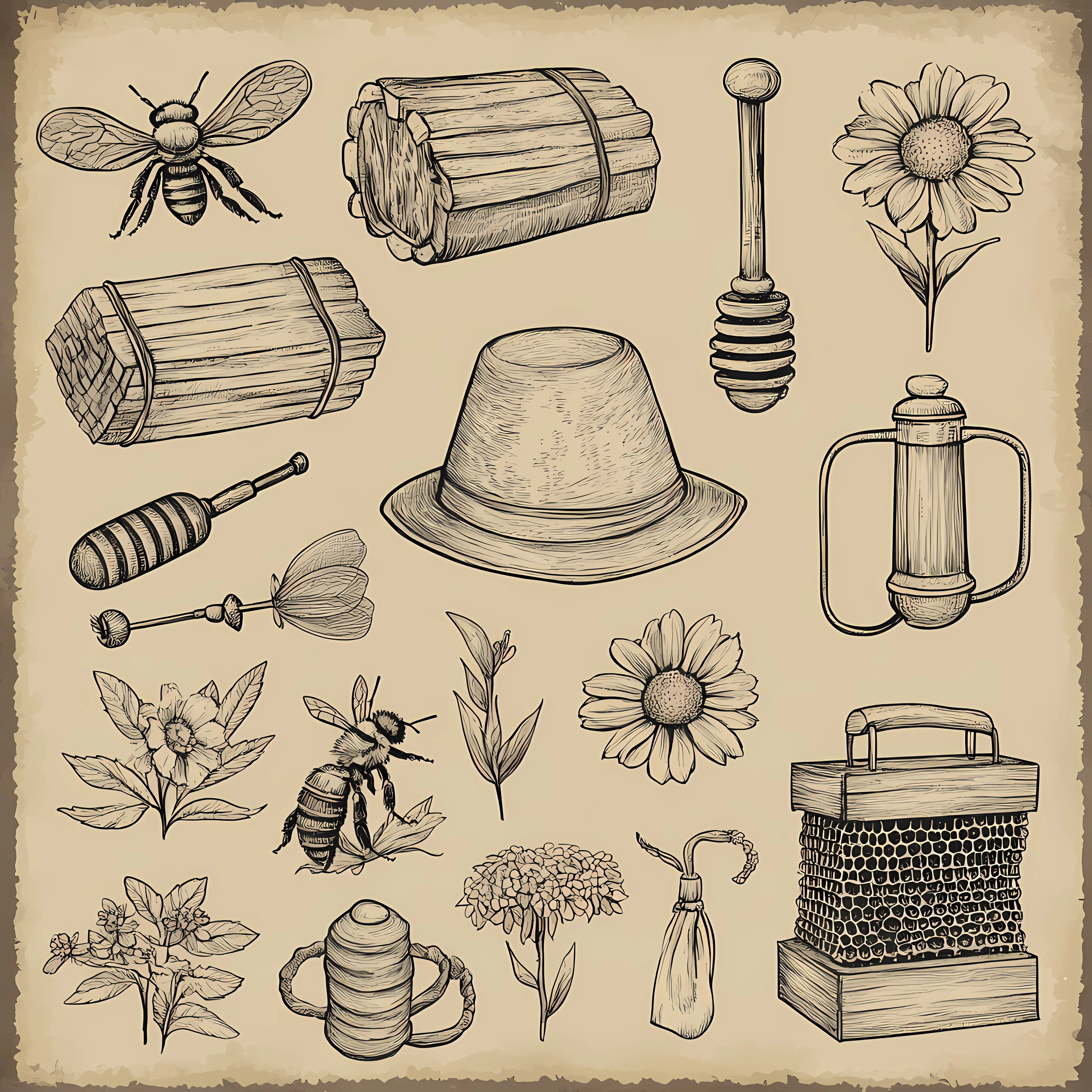 Hand Drawn Apiary Sketches Collection — free download from Dotvec