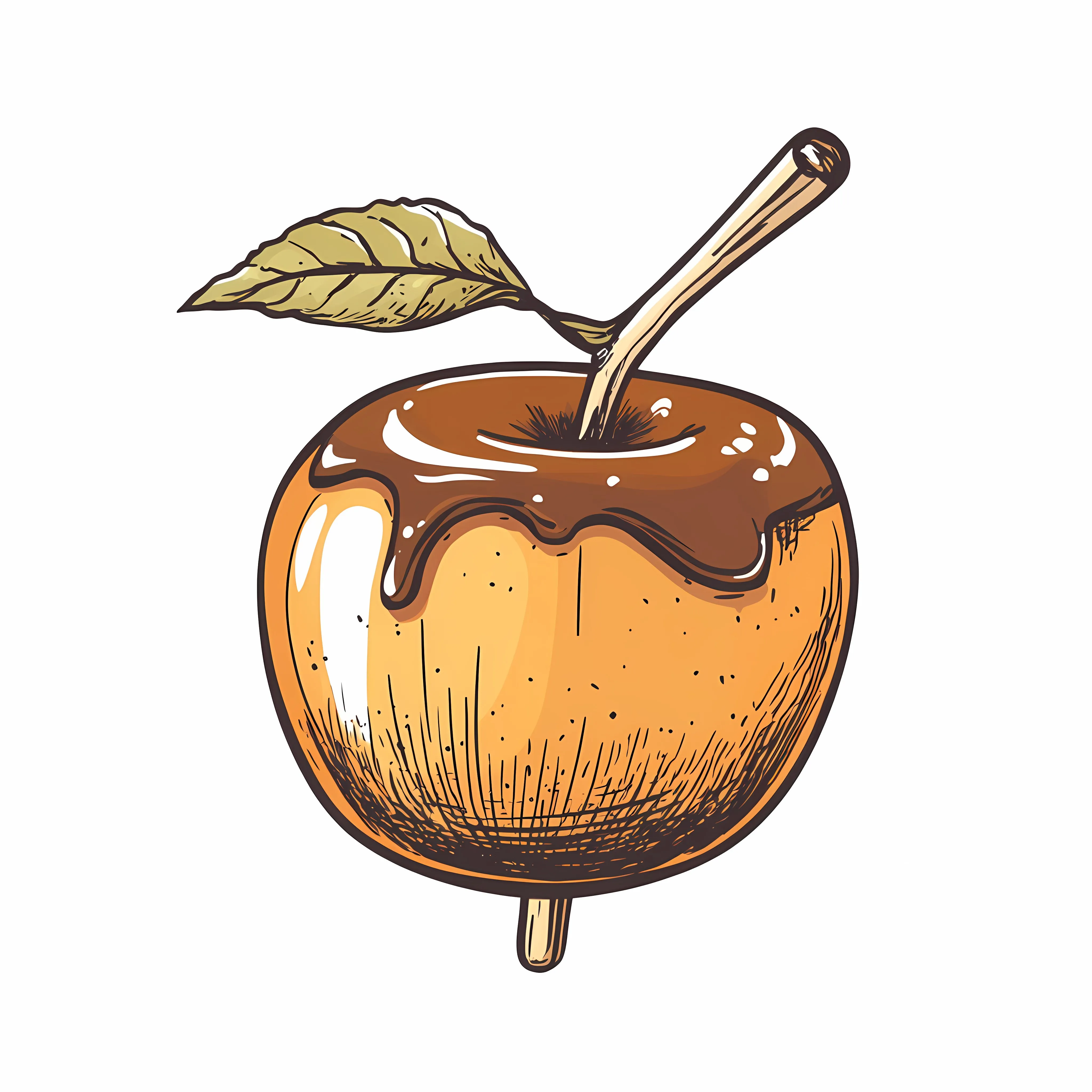 Hand Drawn Caramel Apple Sketch Icon — free download from Dotvec