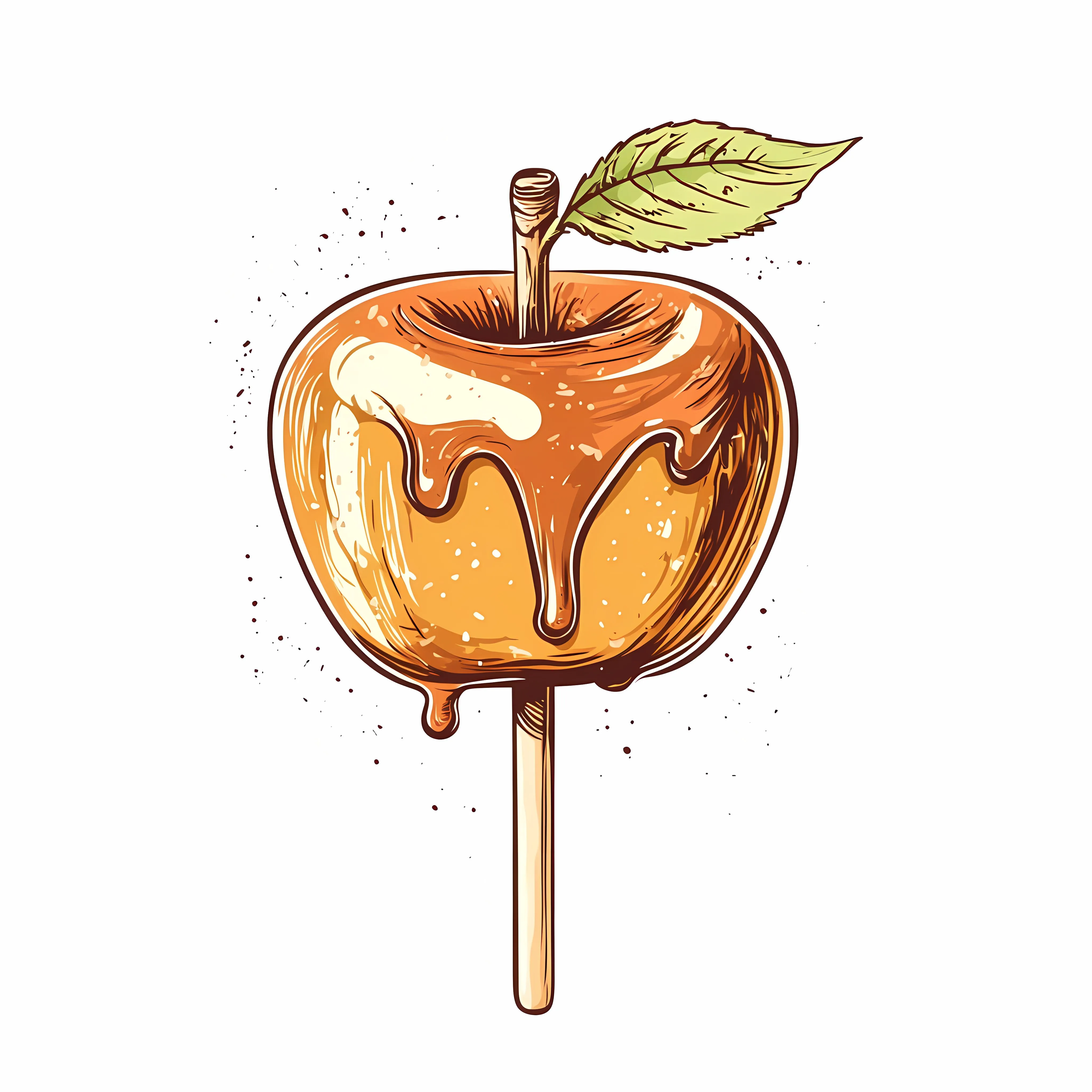 Hand Drawn Caramel Apple Sketch on White Background — free download from Dotvec