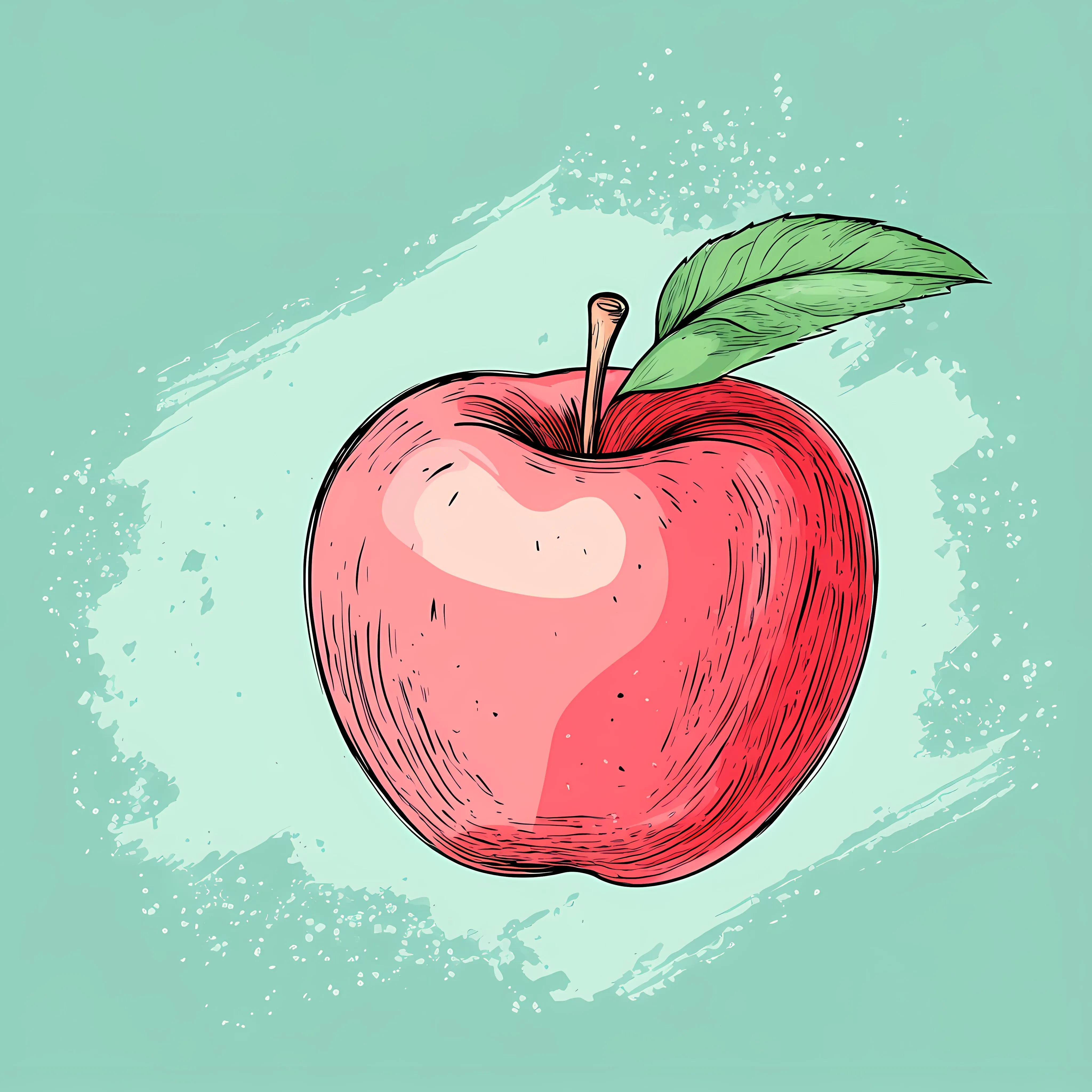 Hand Drawn Apple on Green Background — free download from Dotvec