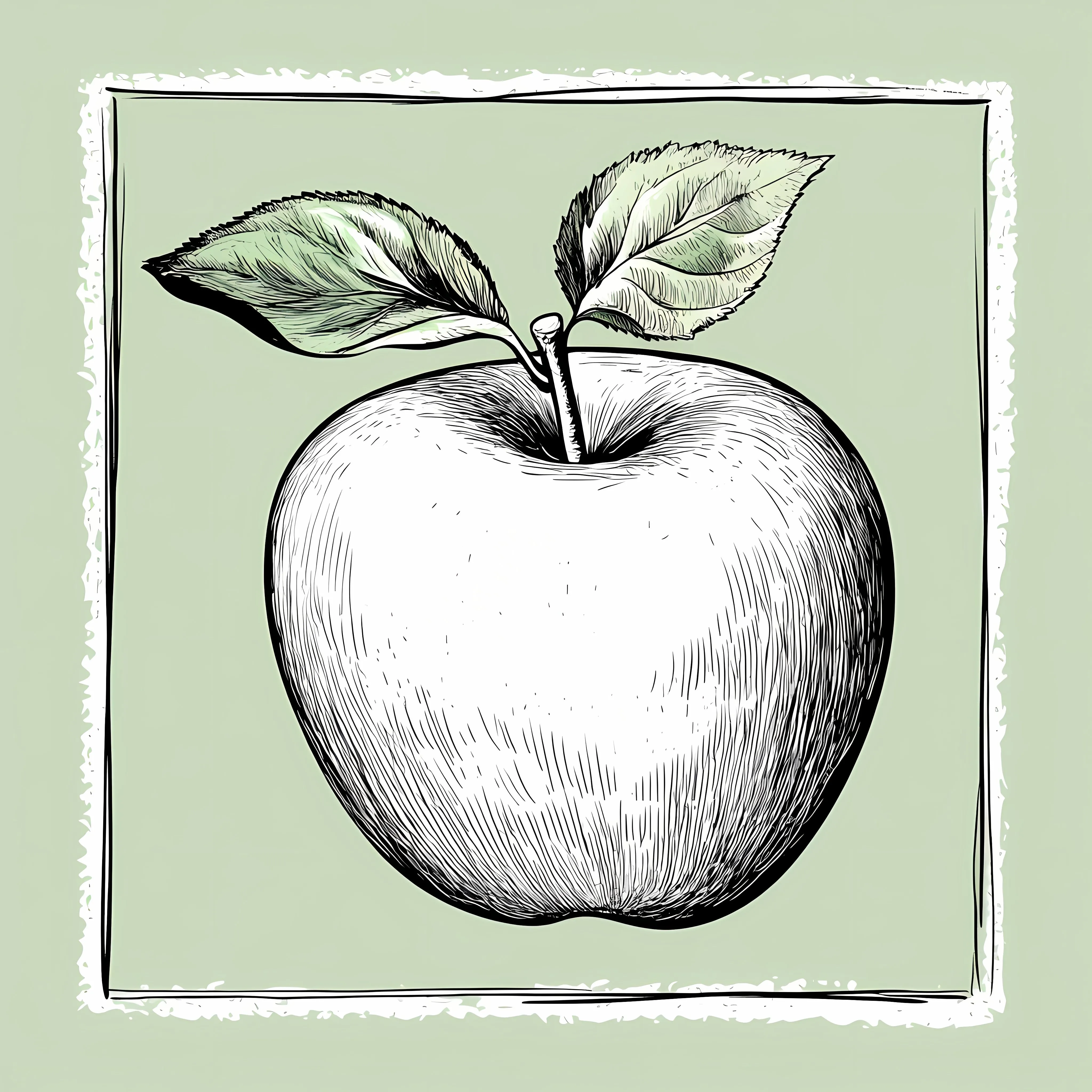 Hand Drawn Apple on Green Background — free download from Dotvec