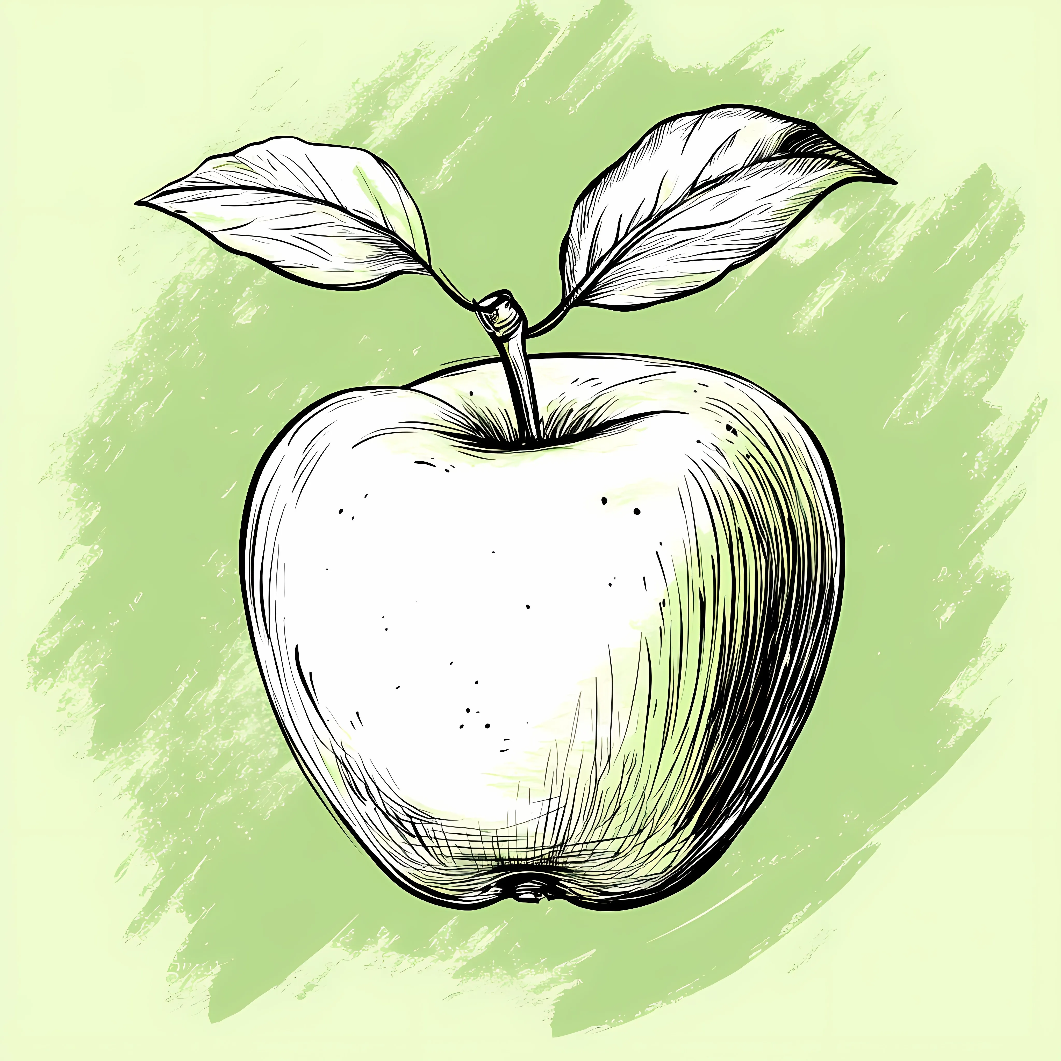 Hand Drawn Apple on Green Blot — free download from Dotvec