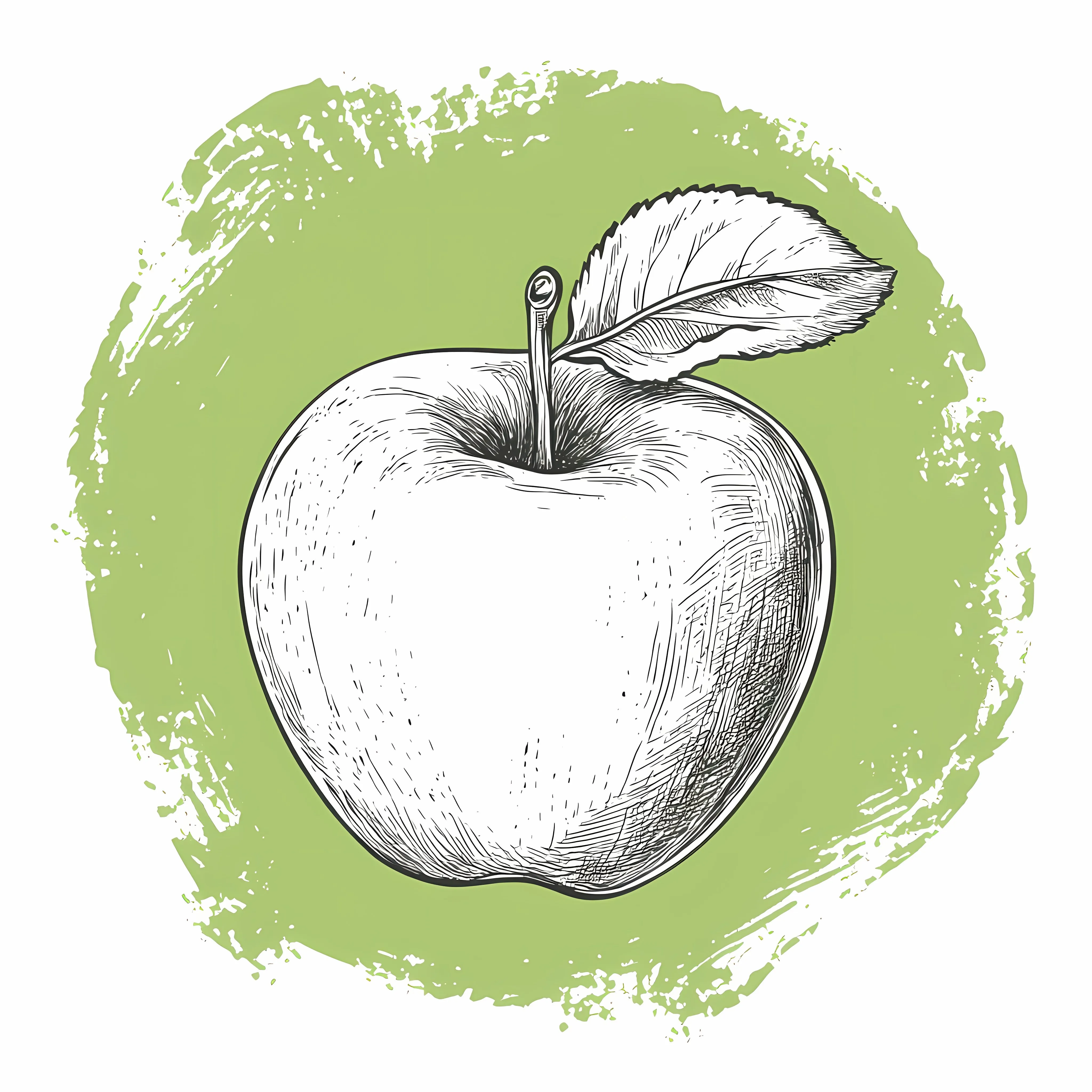 Hand Drawn Apple on Green Blot Background — free download from Dotvec