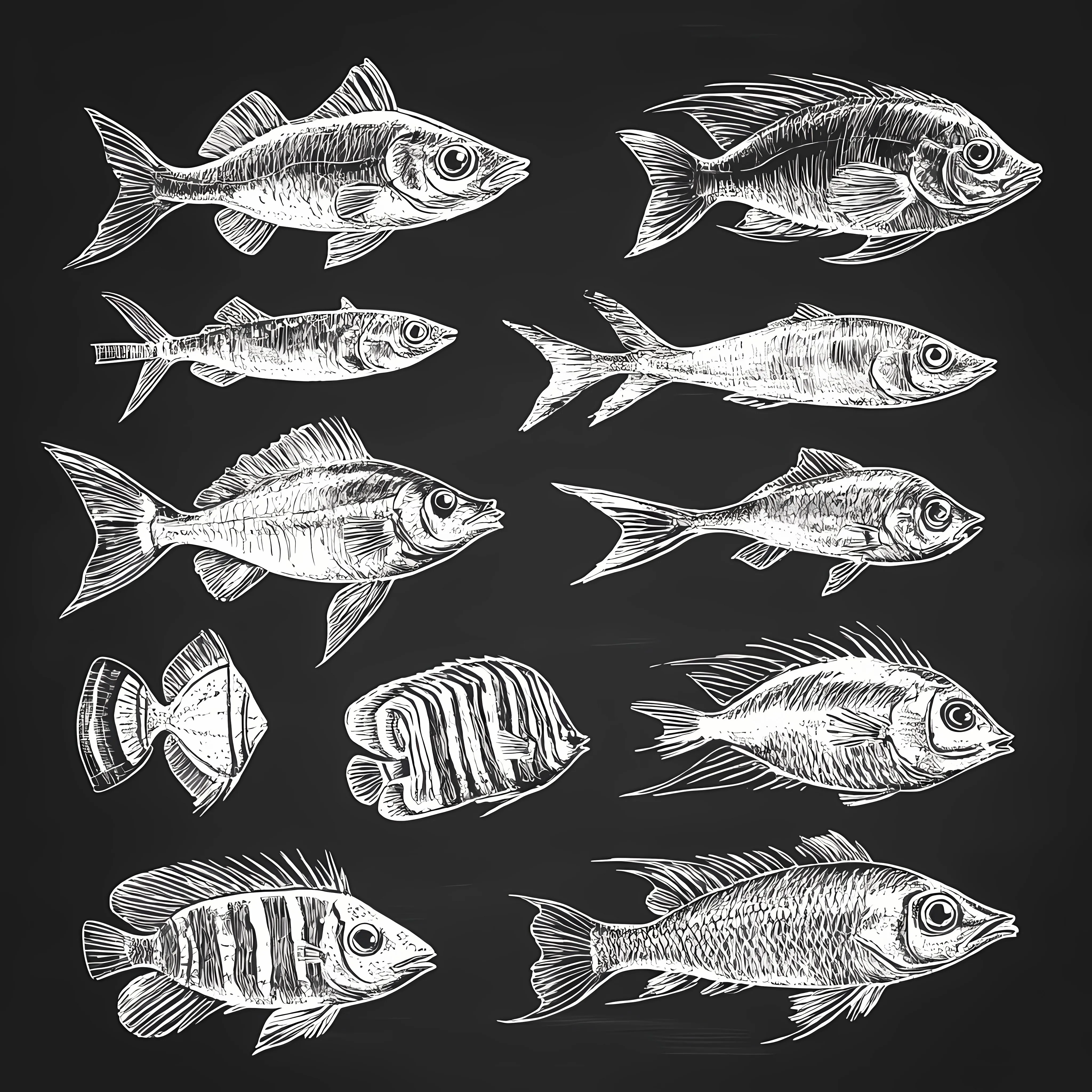 Hand Drawn Aquarium Fish Sketches Collection — free download from Dotvec