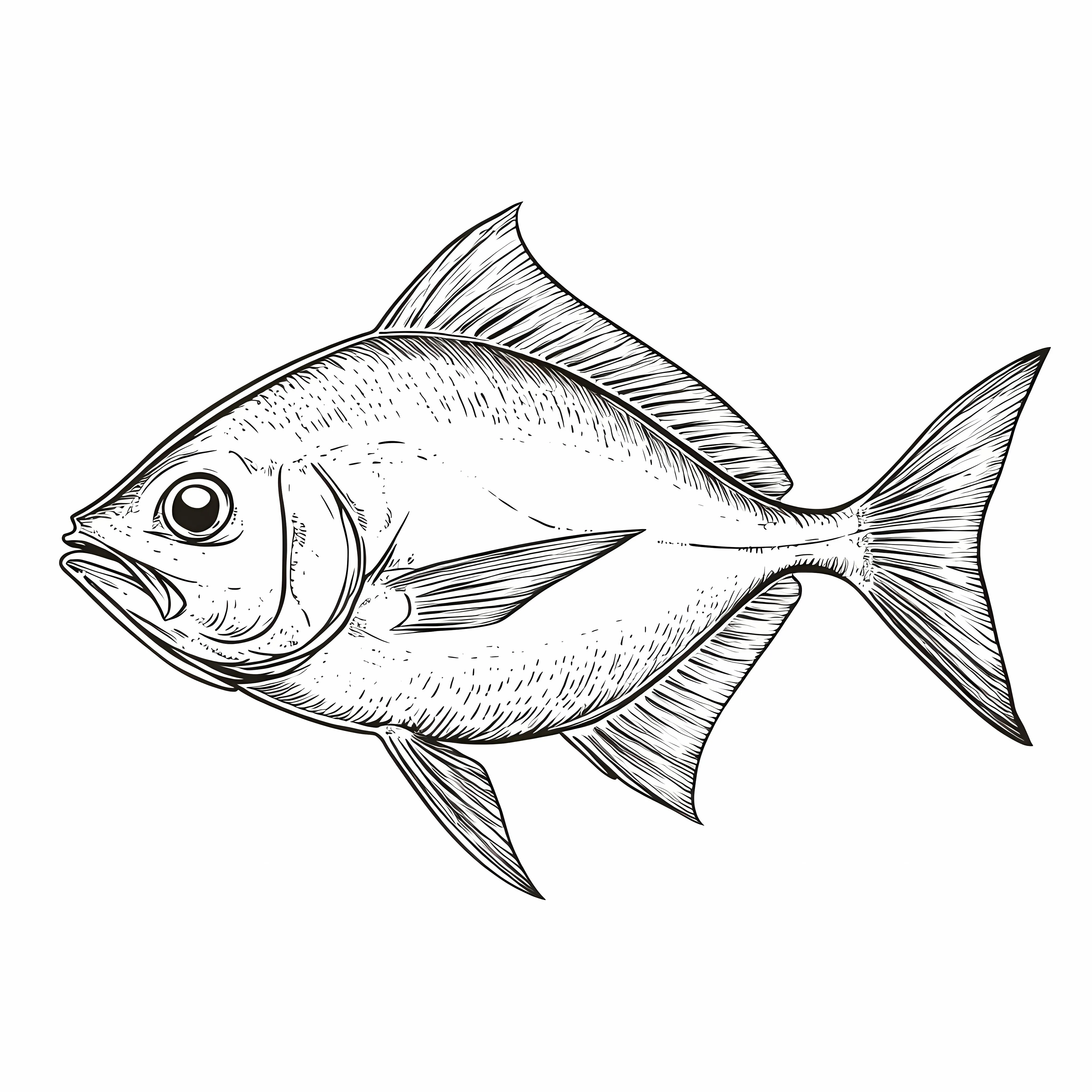 Hand Drawn Atlantic Pomfret Sketch on White Background — free download from Dotvec