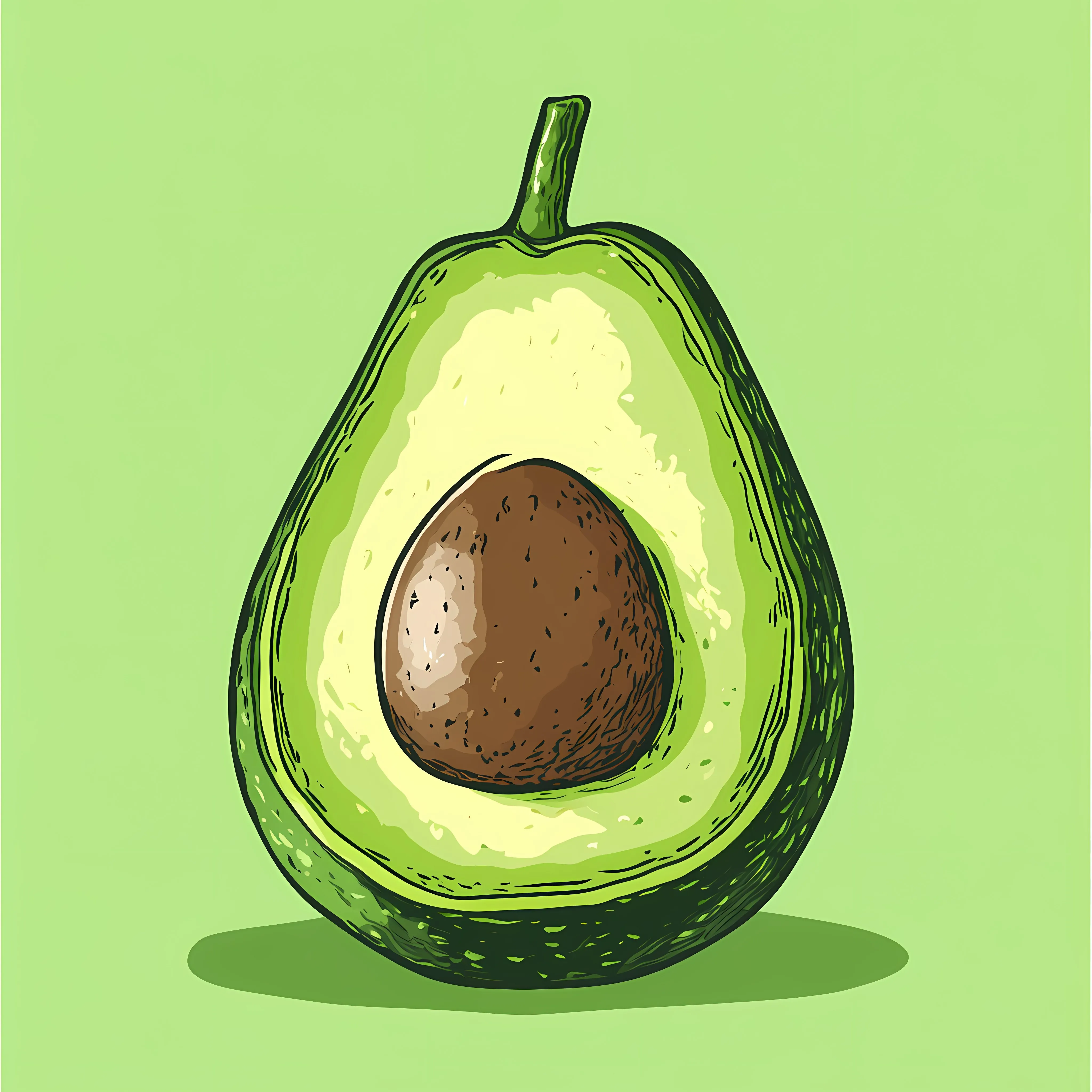 Hand Drawn Avocado on Green Background — free download from Dotvec