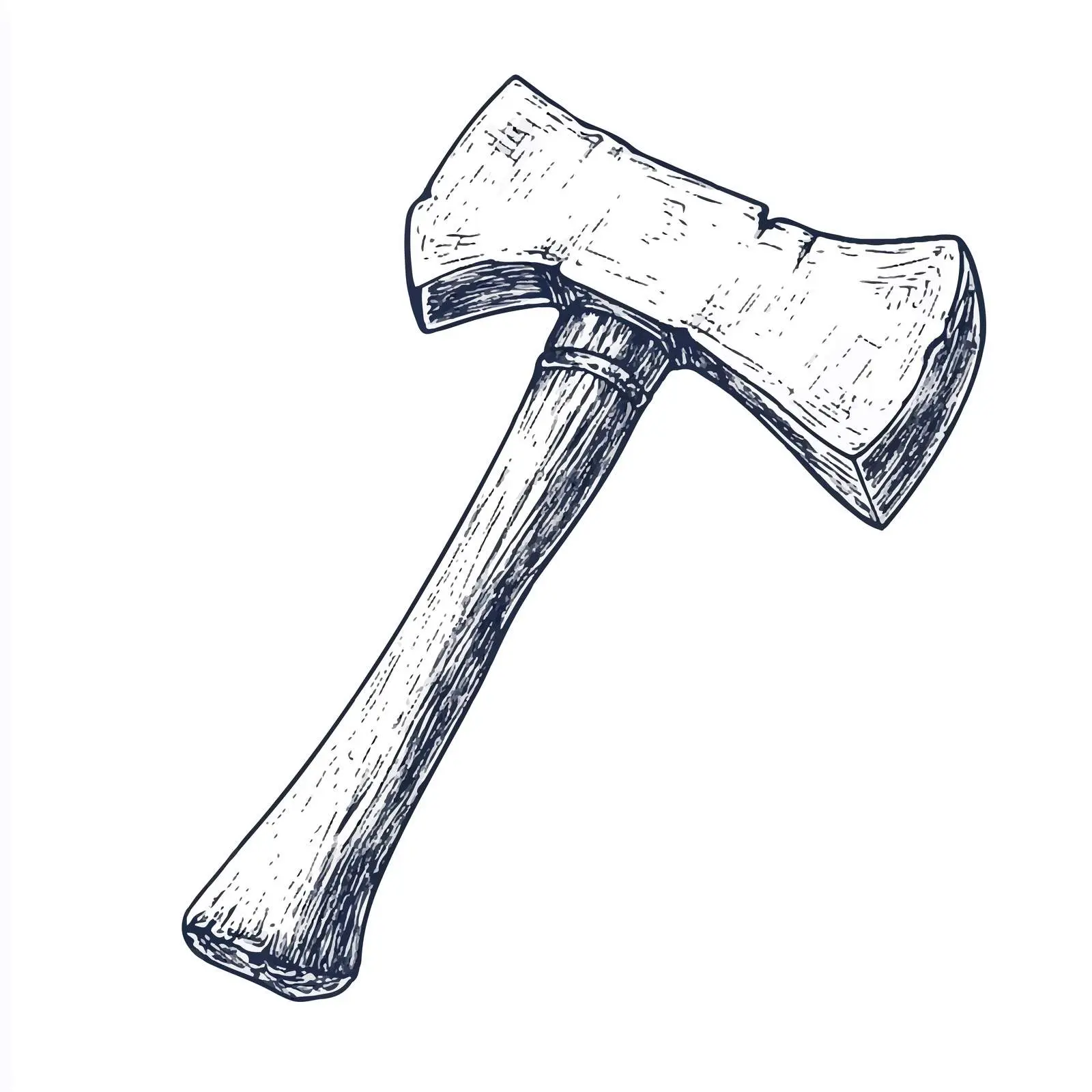 Hand-Drawn Axe Sketch Icon on White Background — free download from Dotvec