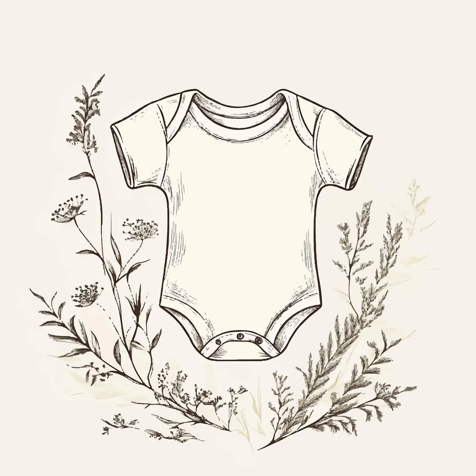 Hand Drawn Baby Bodysuit Sketch Vector Design — free download from Dotvec