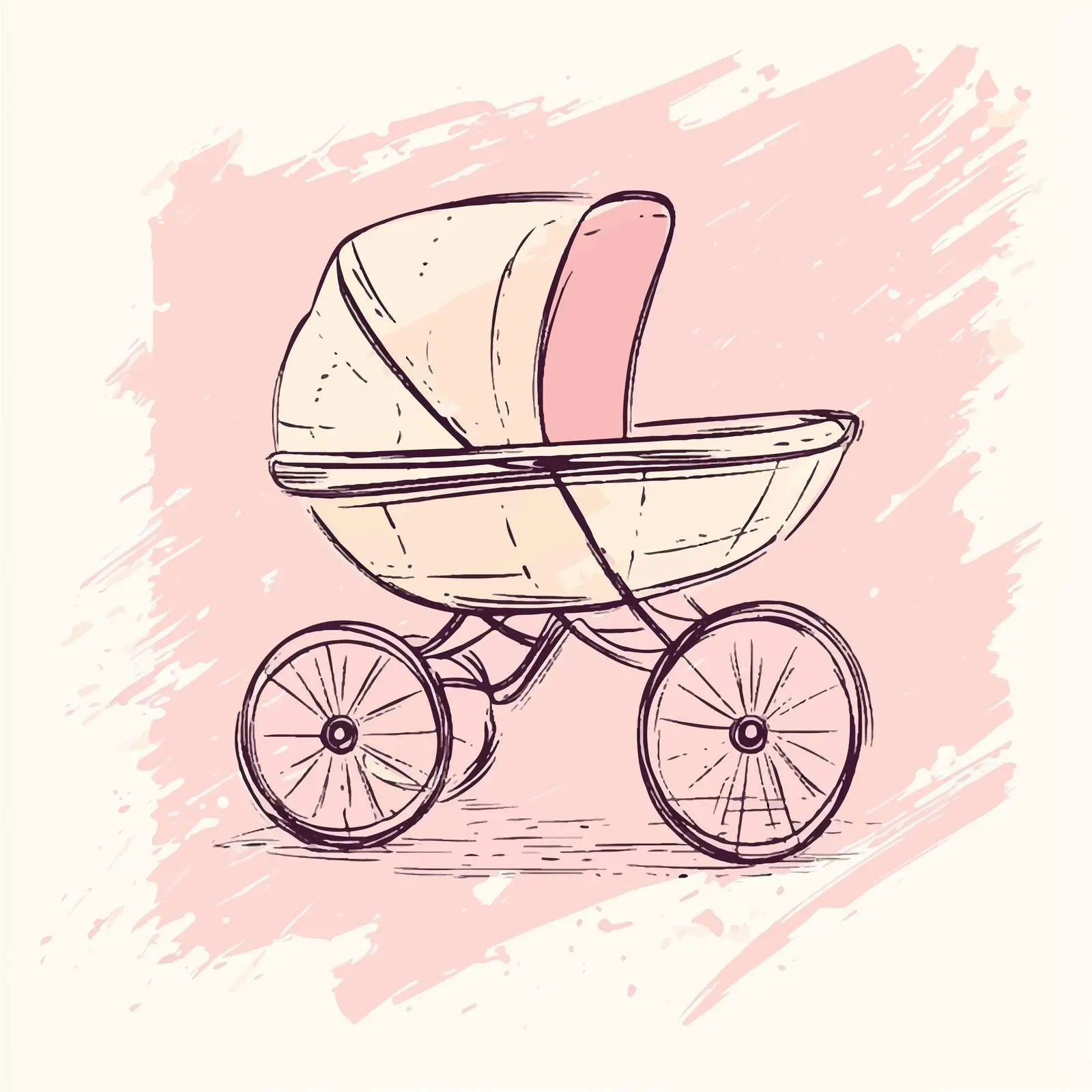 Hand Drawn Baby Carriage Sketch Vector Illustration — free download from Dotvec
