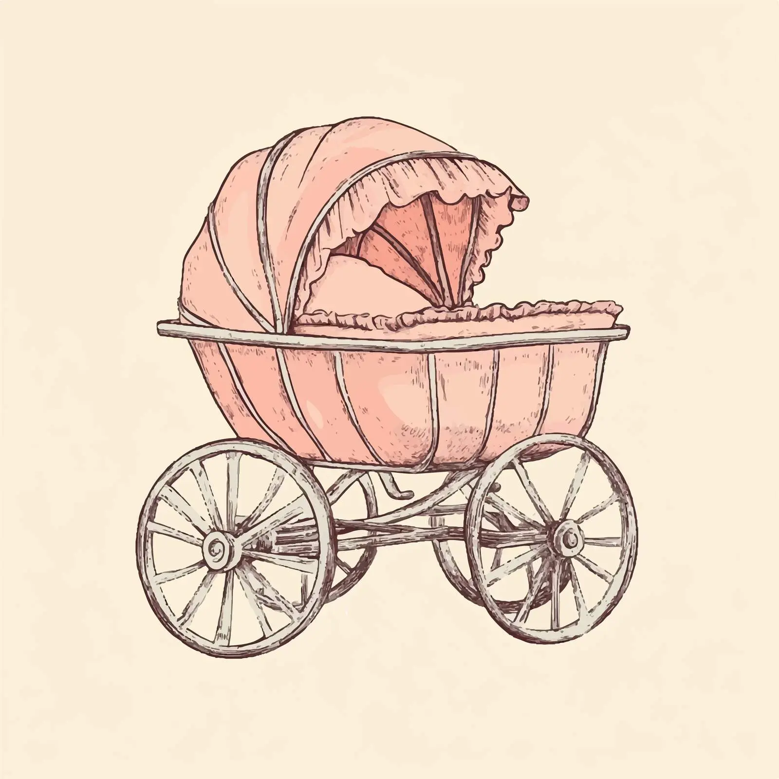 Hand Drawn Baby Carriage Sketch Element — free download from Dotvec