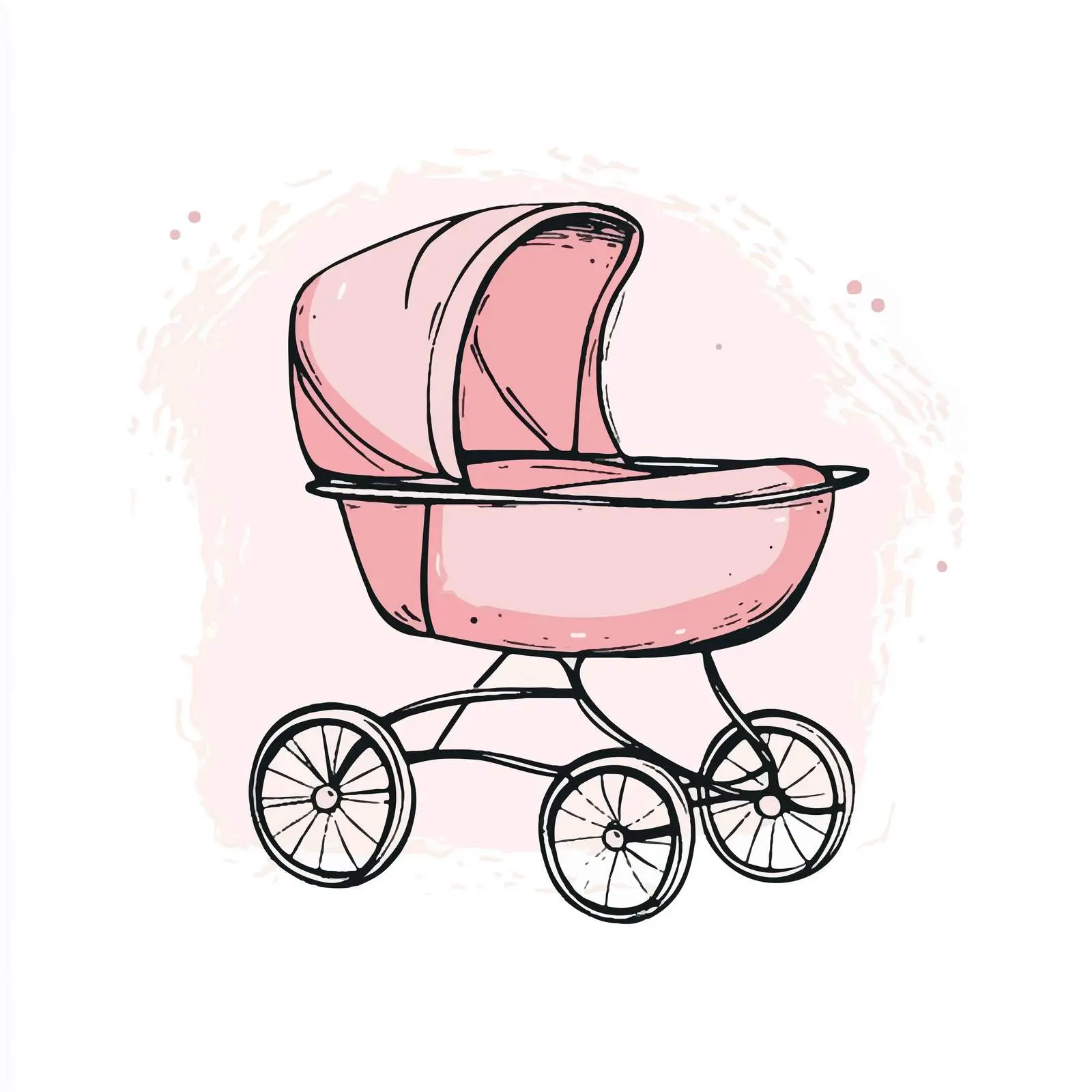 Hand Drawn Baby Carriage Sketch Icon — free download from Dotvec