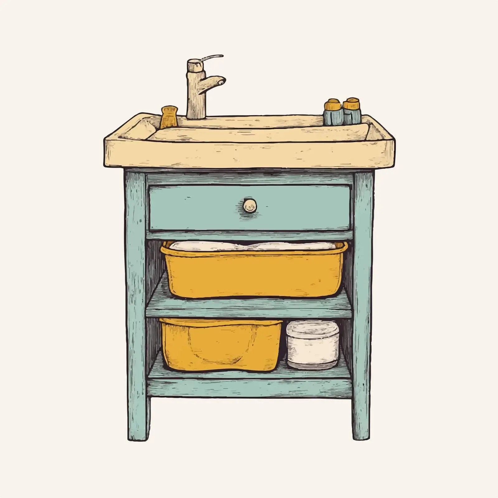Hand Drawn Baby Changing Table Sketch Icon — free download from Dotvec