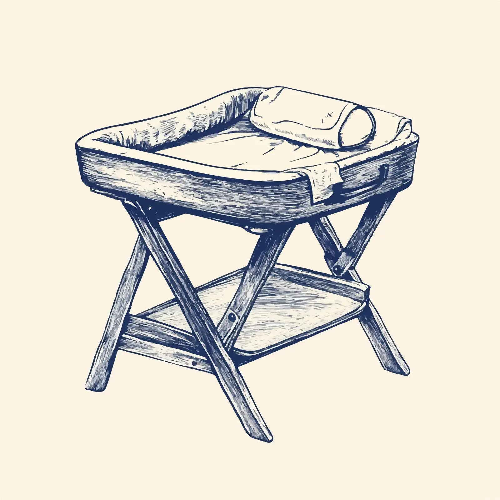 Hand-Drawn Baby Changing Table Sketch — free download from Dotvec